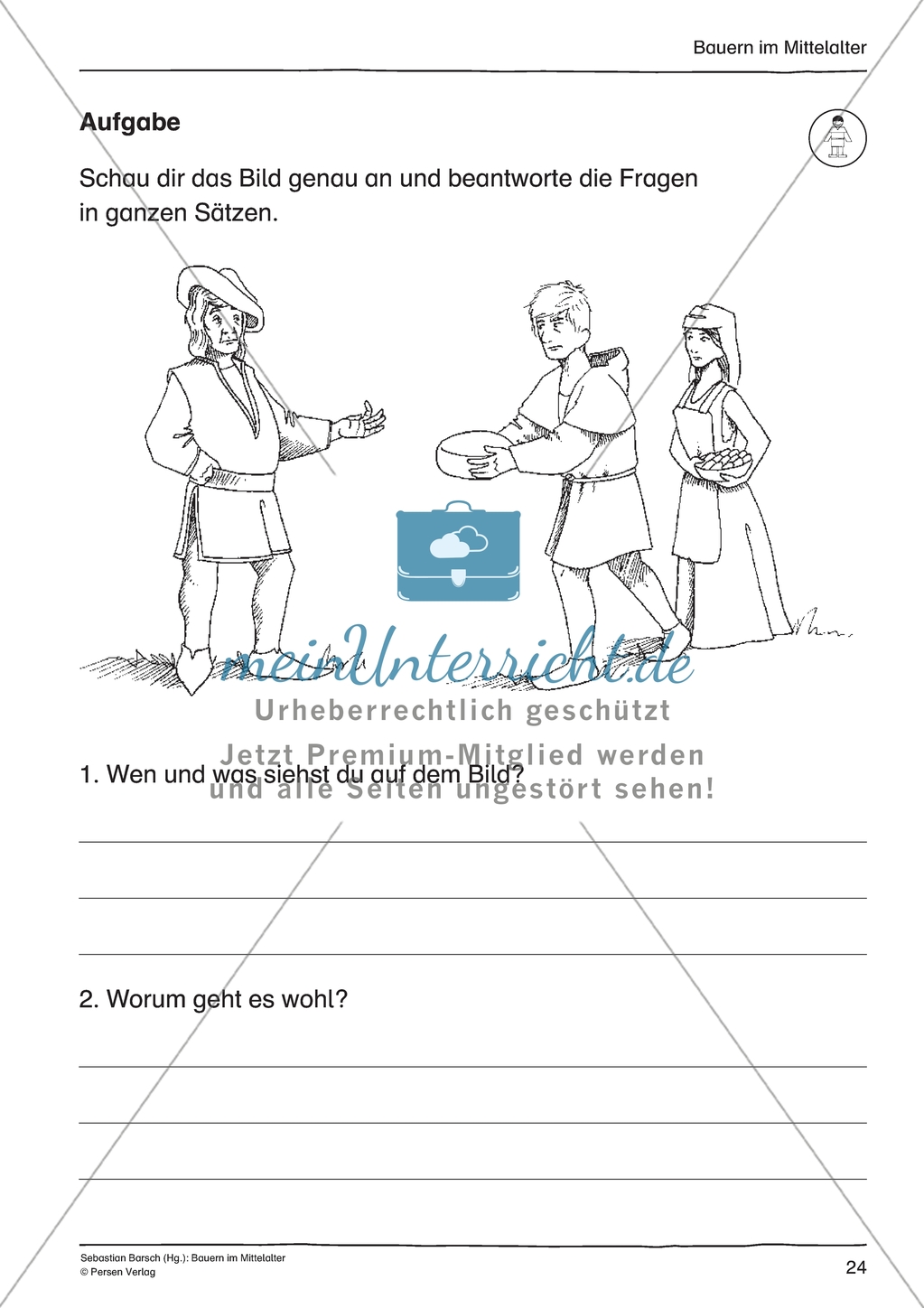 Aufgabenlast im Mittelalter: Arbeitsmaterial mit Lösung Preview 4