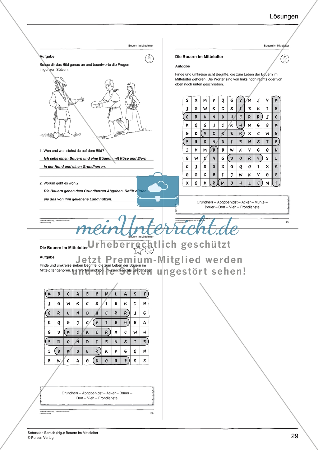 Aufgabenlast im Mittelalter: Arbeitsmaterial mit Lösung Preview 6