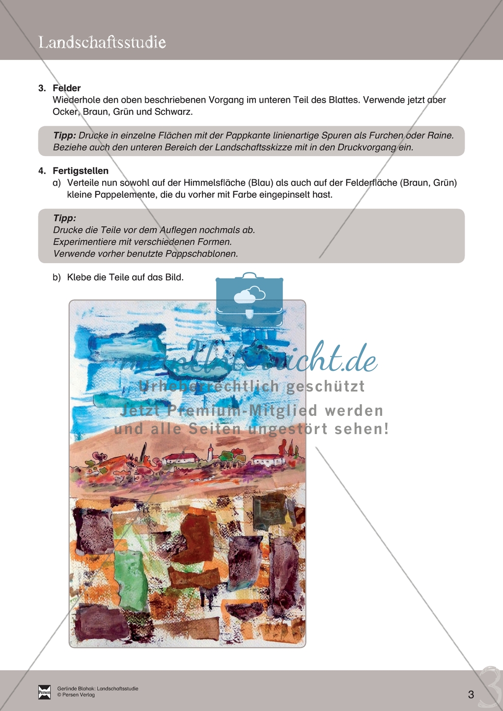 Landschaftsstudie - Landschaften im Kunstunterricht in der Sekundarstufe I: Ein Projekt. Preview 5