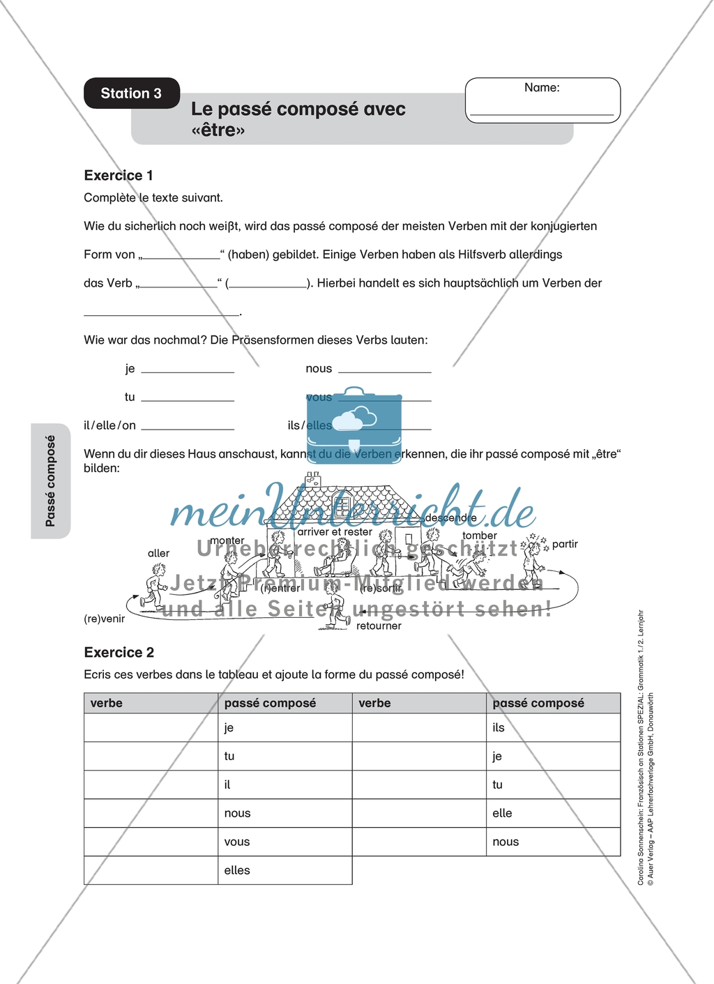 Stationenlernen: passé composé - Stationen 3-4: