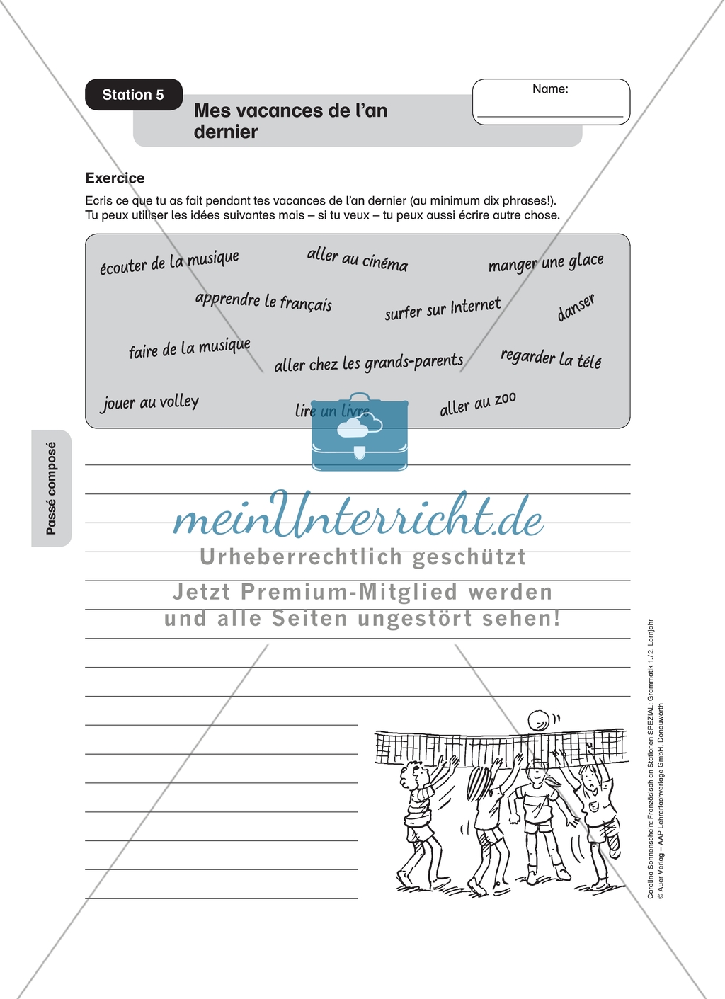 Stationenlernen: passé composé - Stationen 5-6: Aufgaben zur normalen Bildung und derer mit