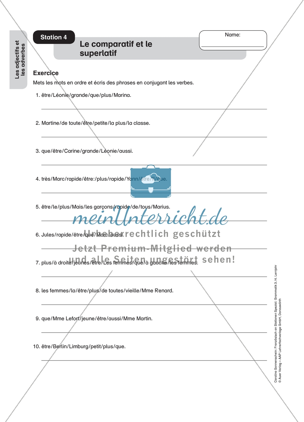 Stationenlernen zu Adjektiven und Adverbien: Stationen 4-6 - Der Komparativ und Superlativ (auch
