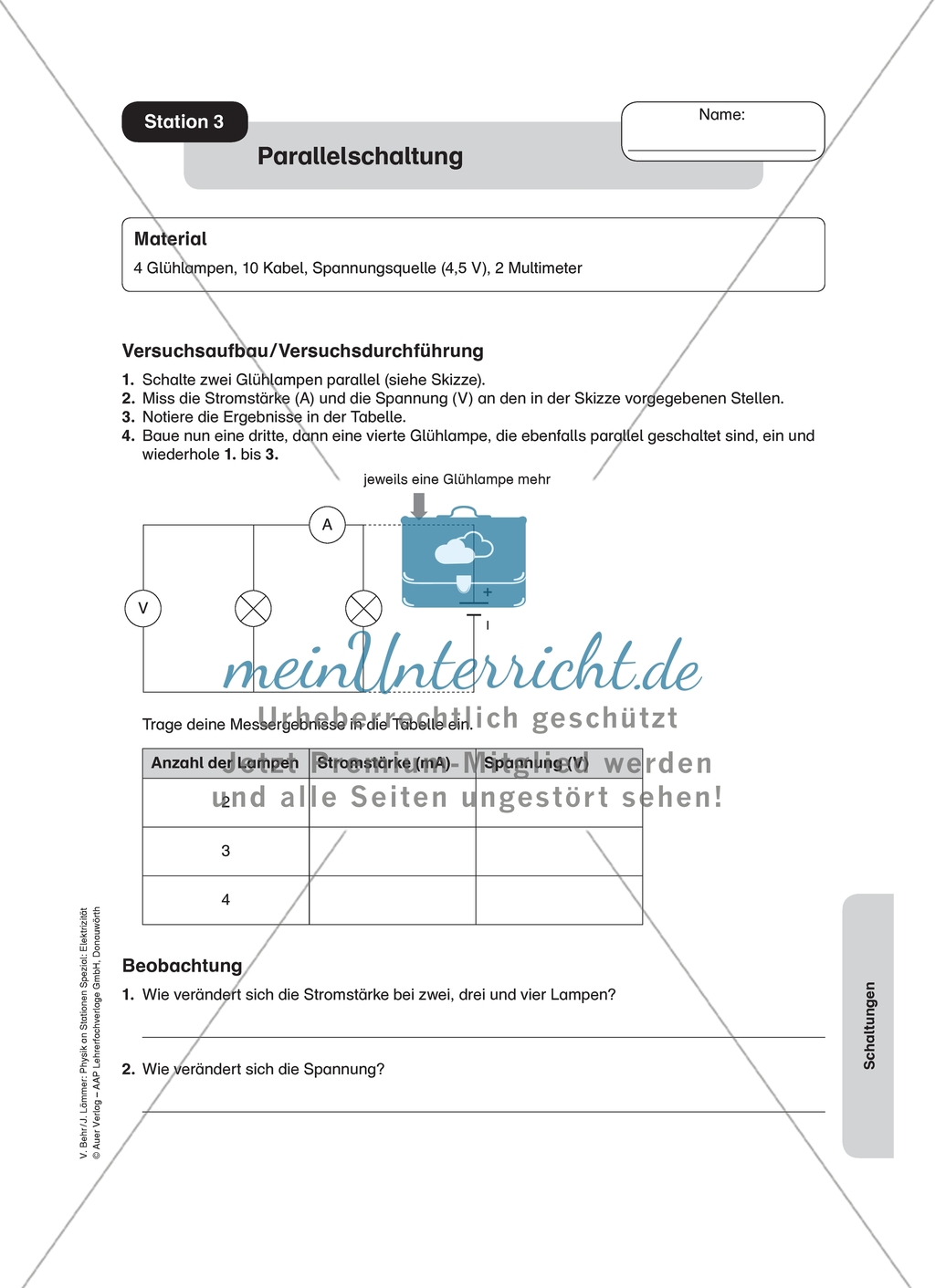 Stationenlernen: Schaltungen + Lösungen Preview 6