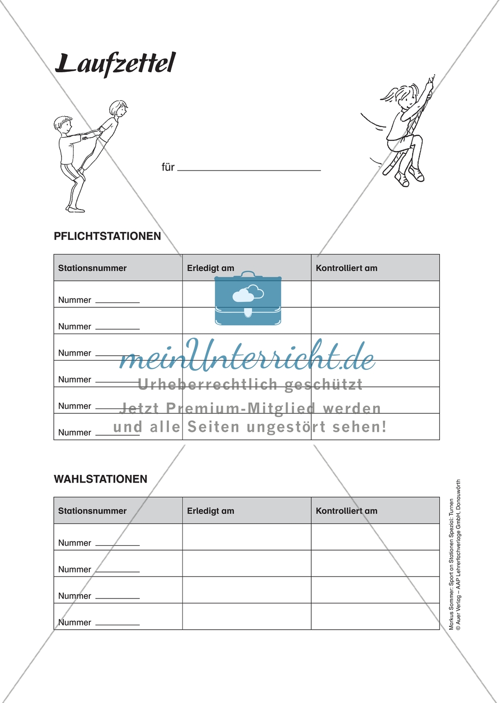 Sport an Stationen: Hangeln und schwingen an Barren und Co. (leicht - mittel). Mit Arbeitsblättern. Preview 5
