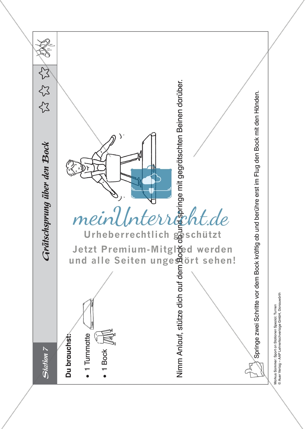 Sport an Stationen: Springen und hüpfen auf Trampolin und Co. (mittel - schwer). Mit Arbeitsblättern. Preview 2