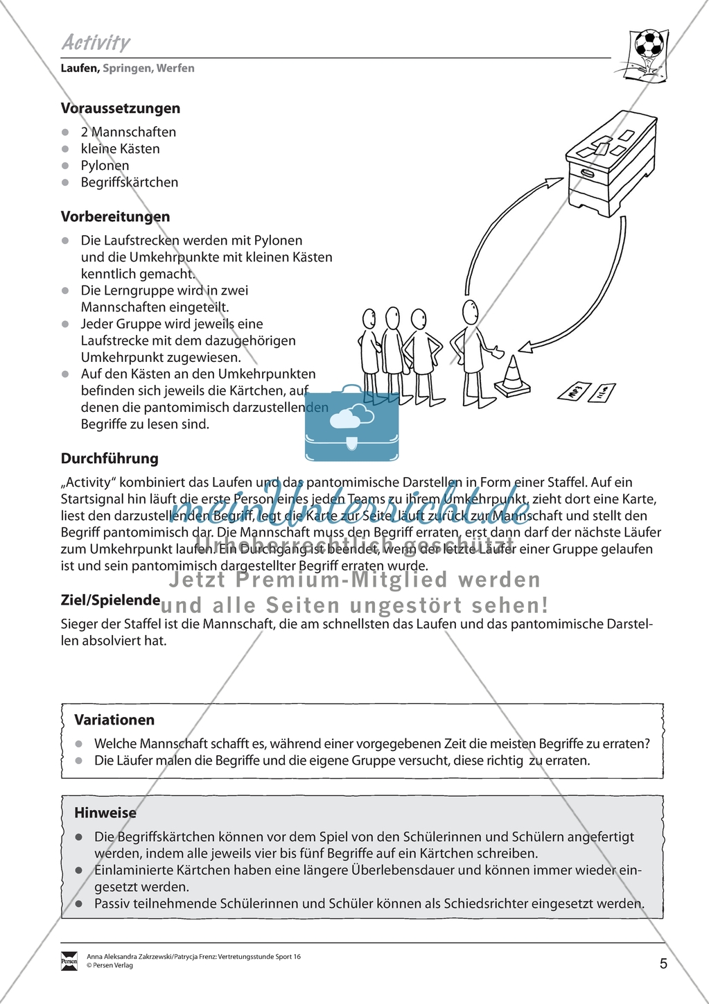 Vertretungsstunde Sport: Übungen und Spiele zum Thema Laufen. Mit didaktischen Erläuterungen. Preview 5