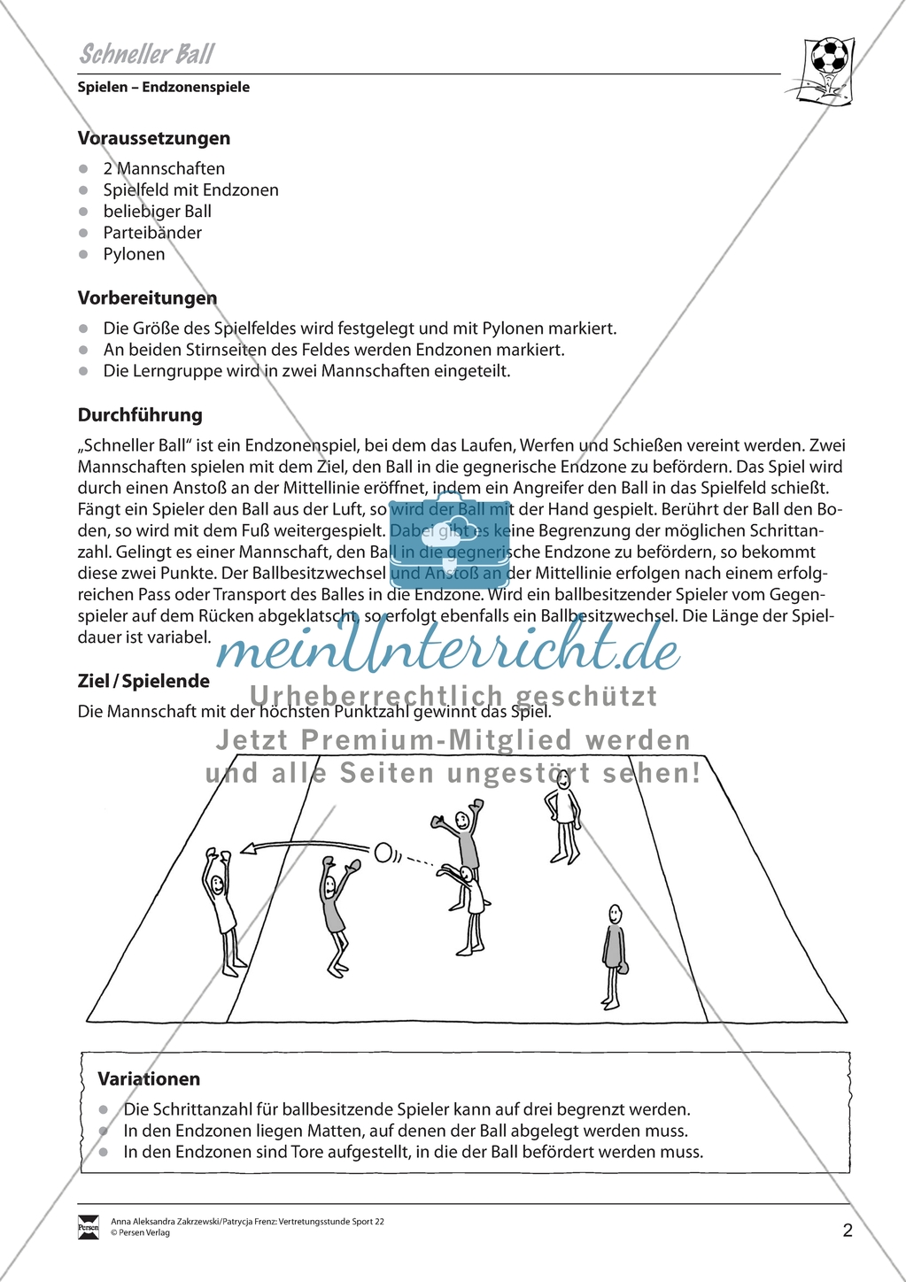 Vertretungsstunde Sport: Ballspiele. Mit didaktischen Erläuterungen. Preview 2