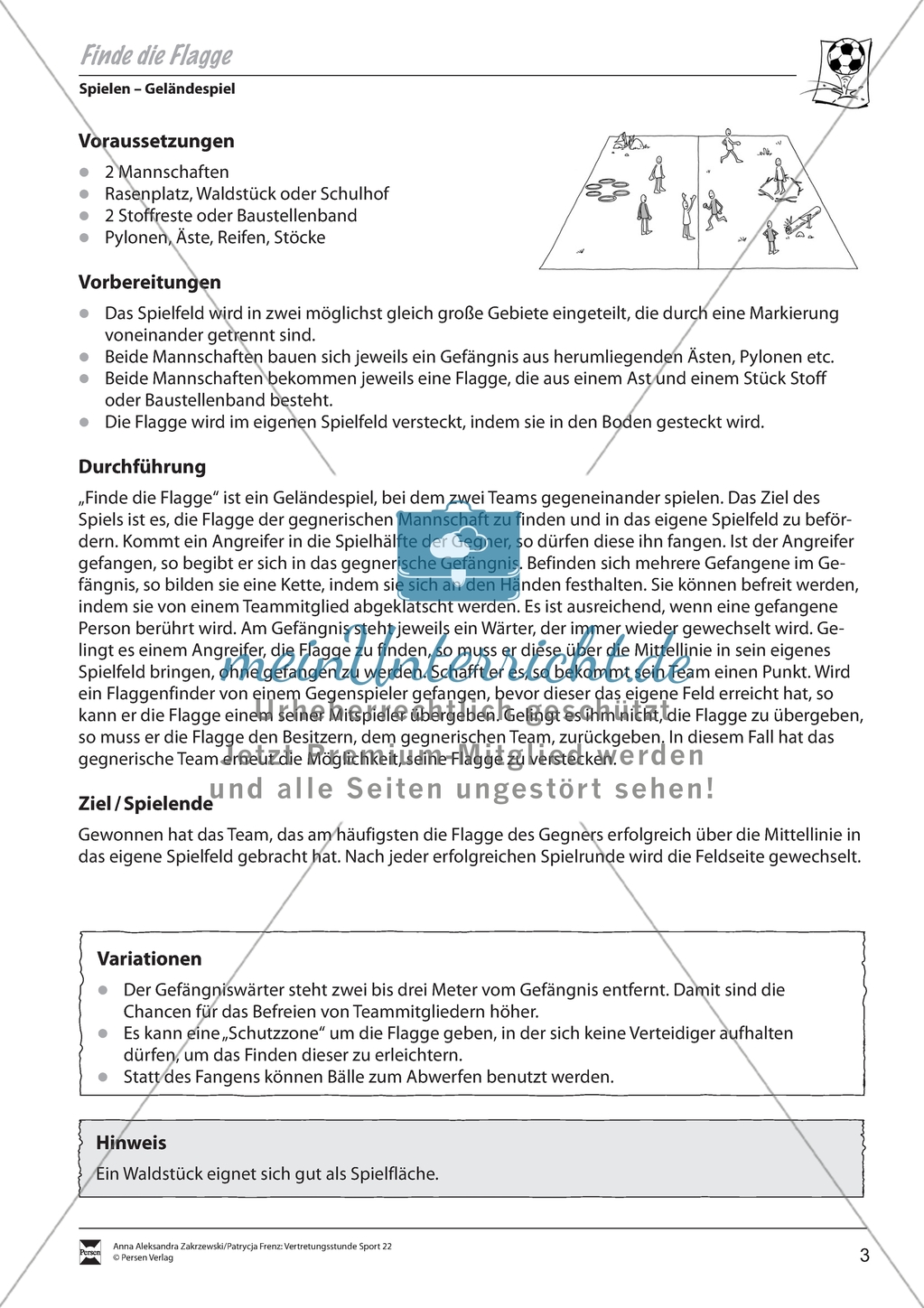 Vertretungsstunde Sport: Spielesammlung zu Ballsportarten. Mit didaktischen Erläuterungen. Preview 1