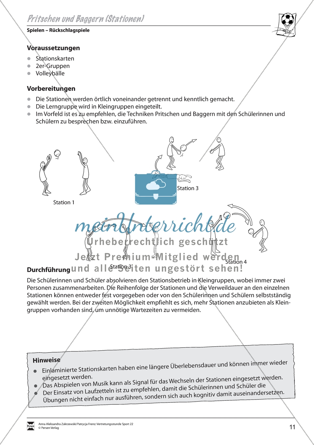 Vertretungsstunde Sport: Spielesammlung zu Ballsportarten. Mit didaktischen Erläuterungen. Preview 4