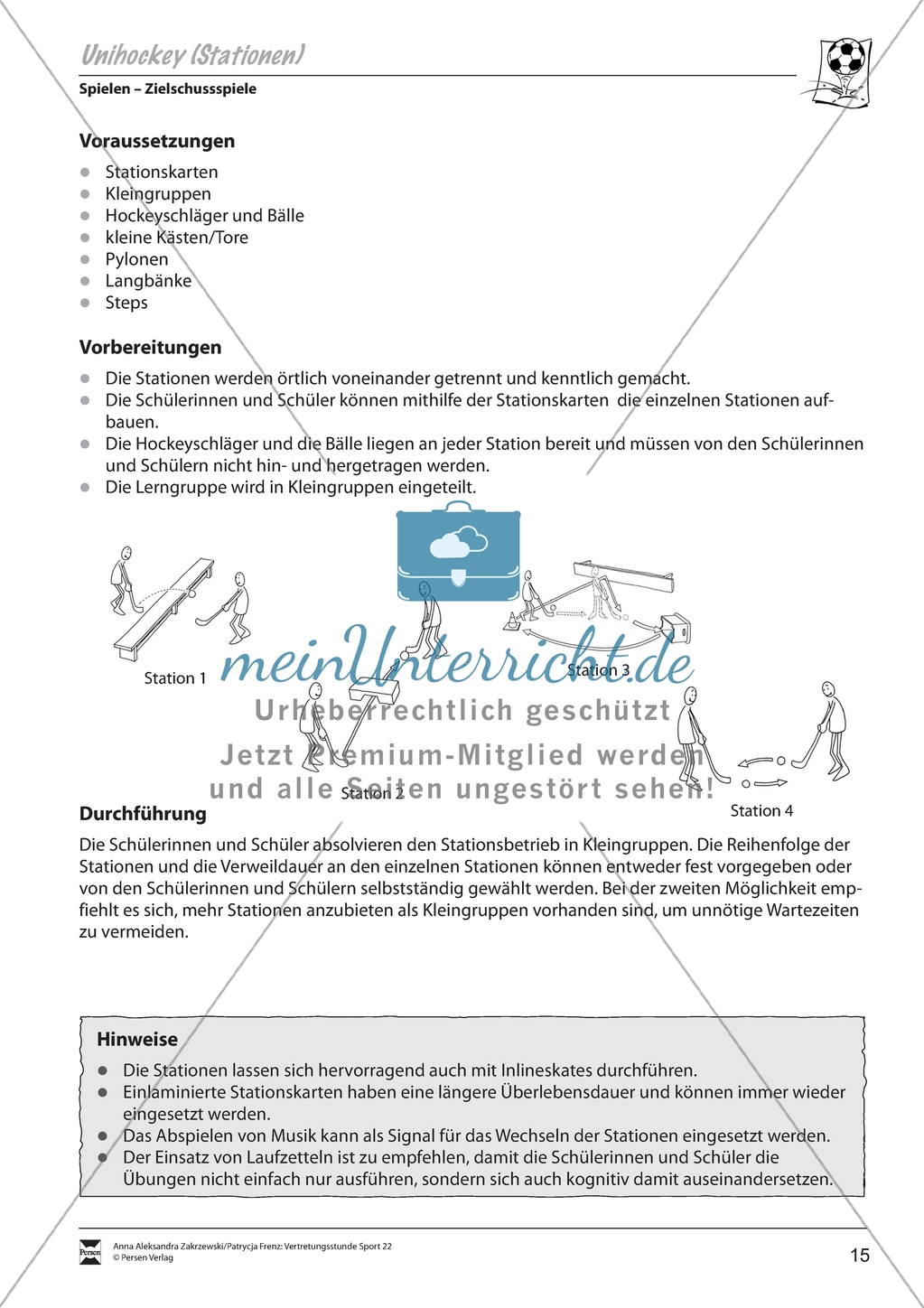 Vertretungsstunde Sport: Spielesammlung zu Ballsportarten. Mit didaktischen Erläuterungen. Preview 8