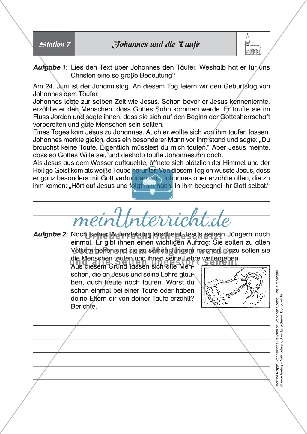 Stationenlernen: Feste und Feiertage in der Evangelischen Religion