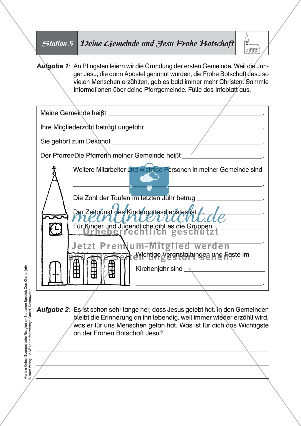 Stationenlernen: Feste und Feiertage in der Evangelischen Religion