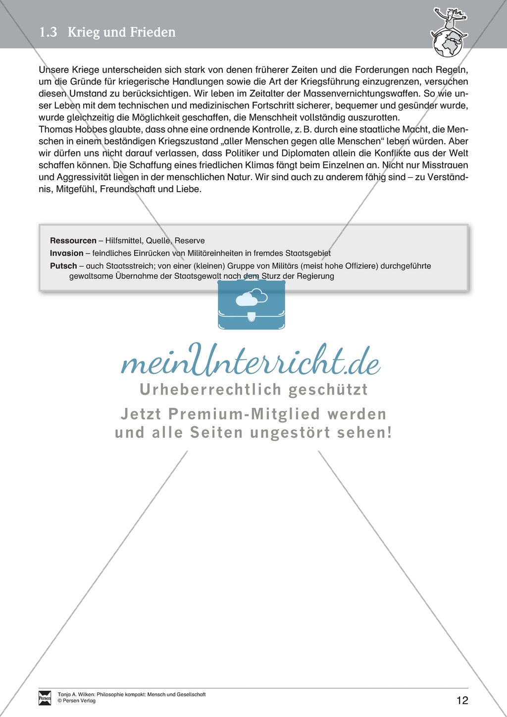 Mensch und Gesellschaft: Einführung in die Bedeutung von Eigentum und individuellen Wertvorstellungen. Mit Arbeitsblättern und Lösungen. Preview 2