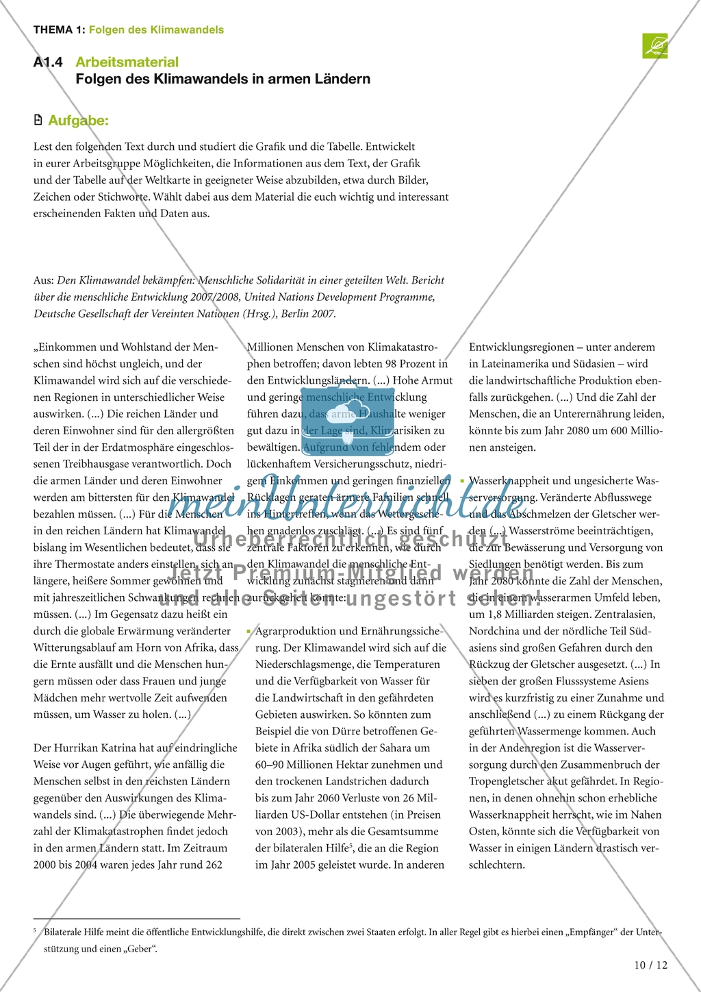 Folgen des Klimawandels: Arbeitsmaterial Preview 3