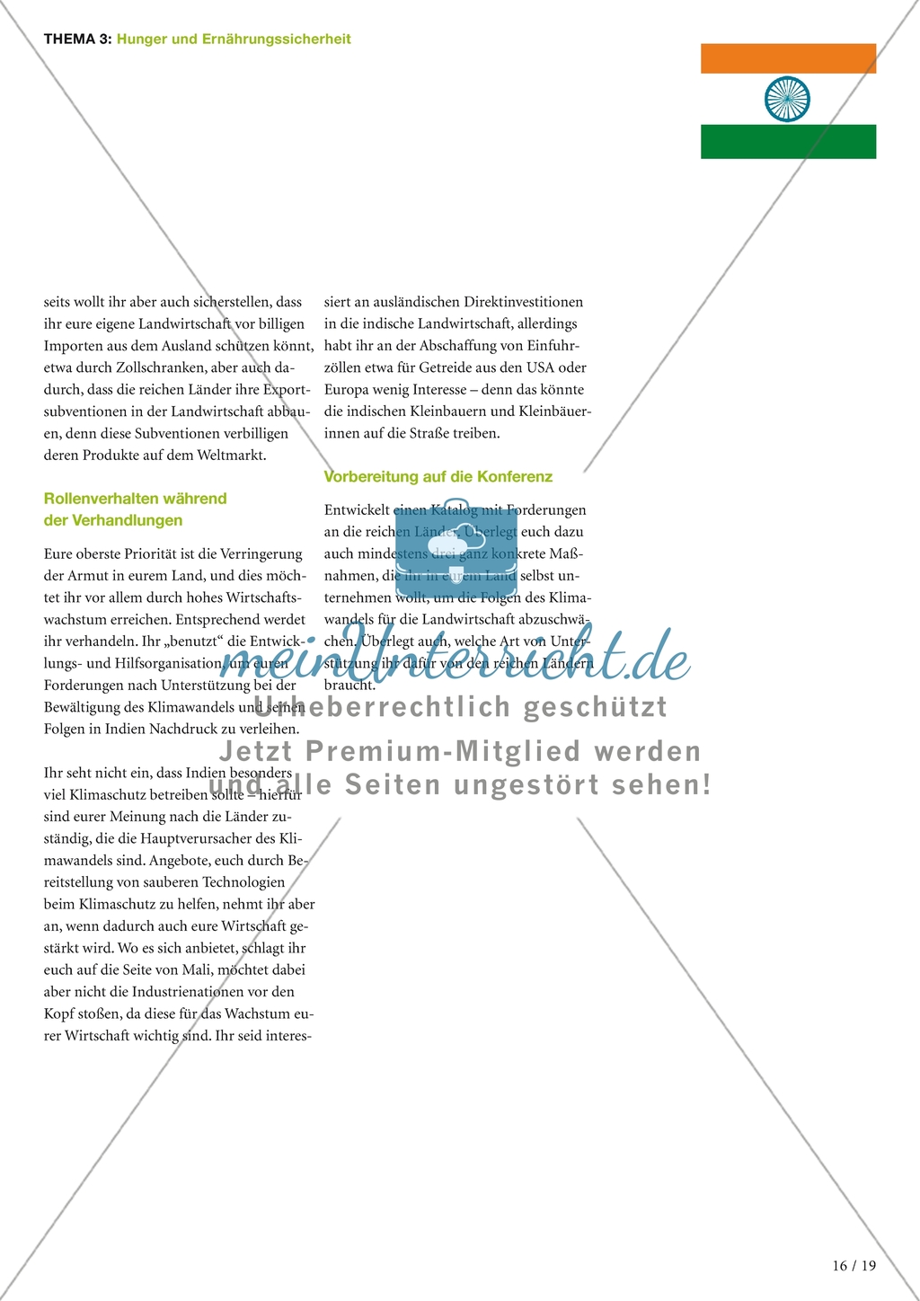 Hunger und Ernährungssicherheit: Unterrichtseinheit Preview 14