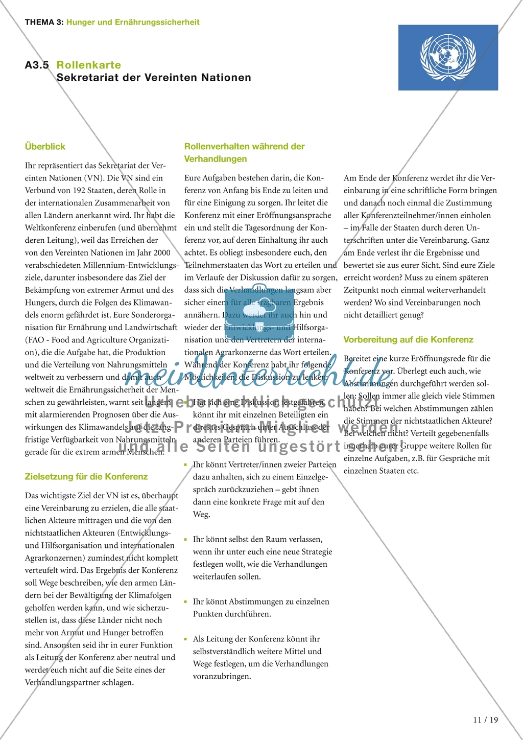 Hunger und Ernährungssicherheit: Unterrichtseinheit Preview 9