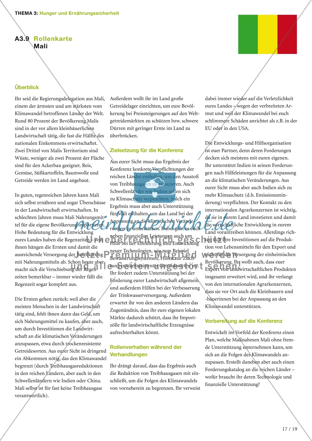Weltkonferenz zum Thema Klimawandel und Hunger: Arbeitsmaterial Preview 10
