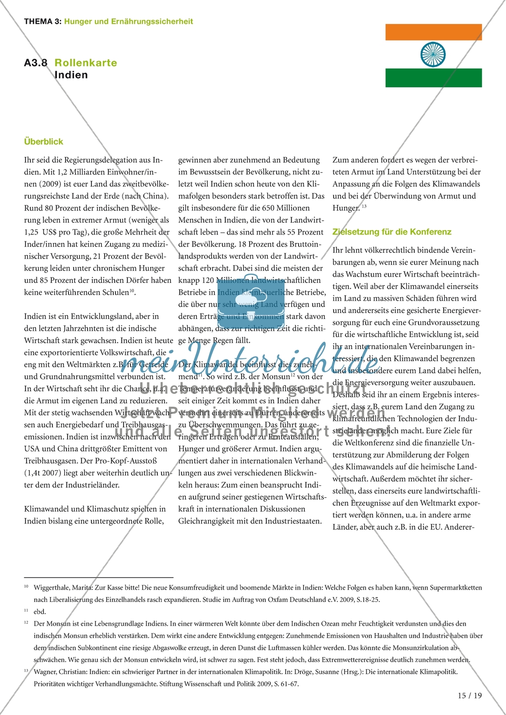Weltkonferenz zum Thema Klimawandel und Hunger: Arbeitsmaterial Preview 8