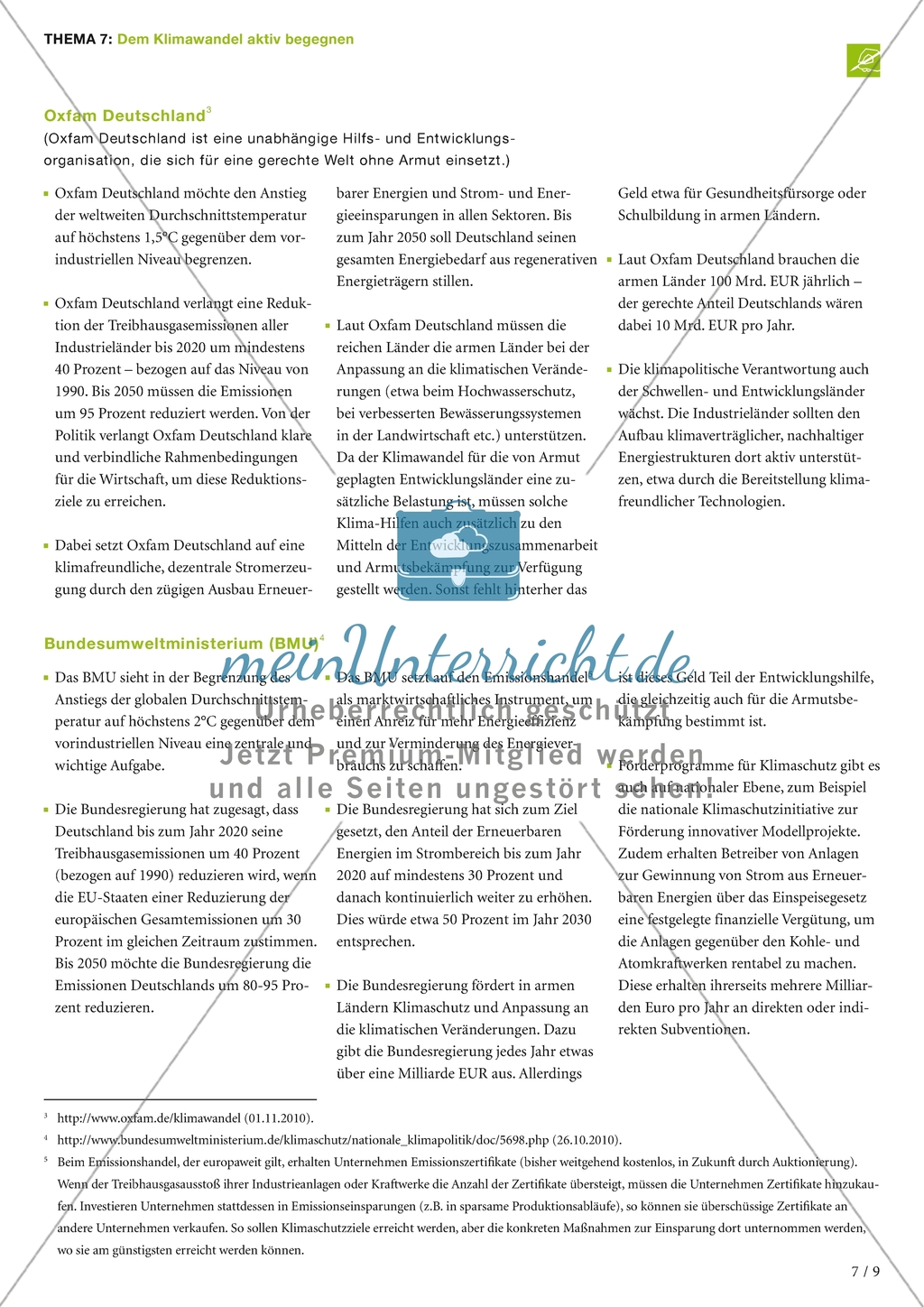 Dem Klimawandel aktiv begegnen: Arbeitsmaterial Preview 5