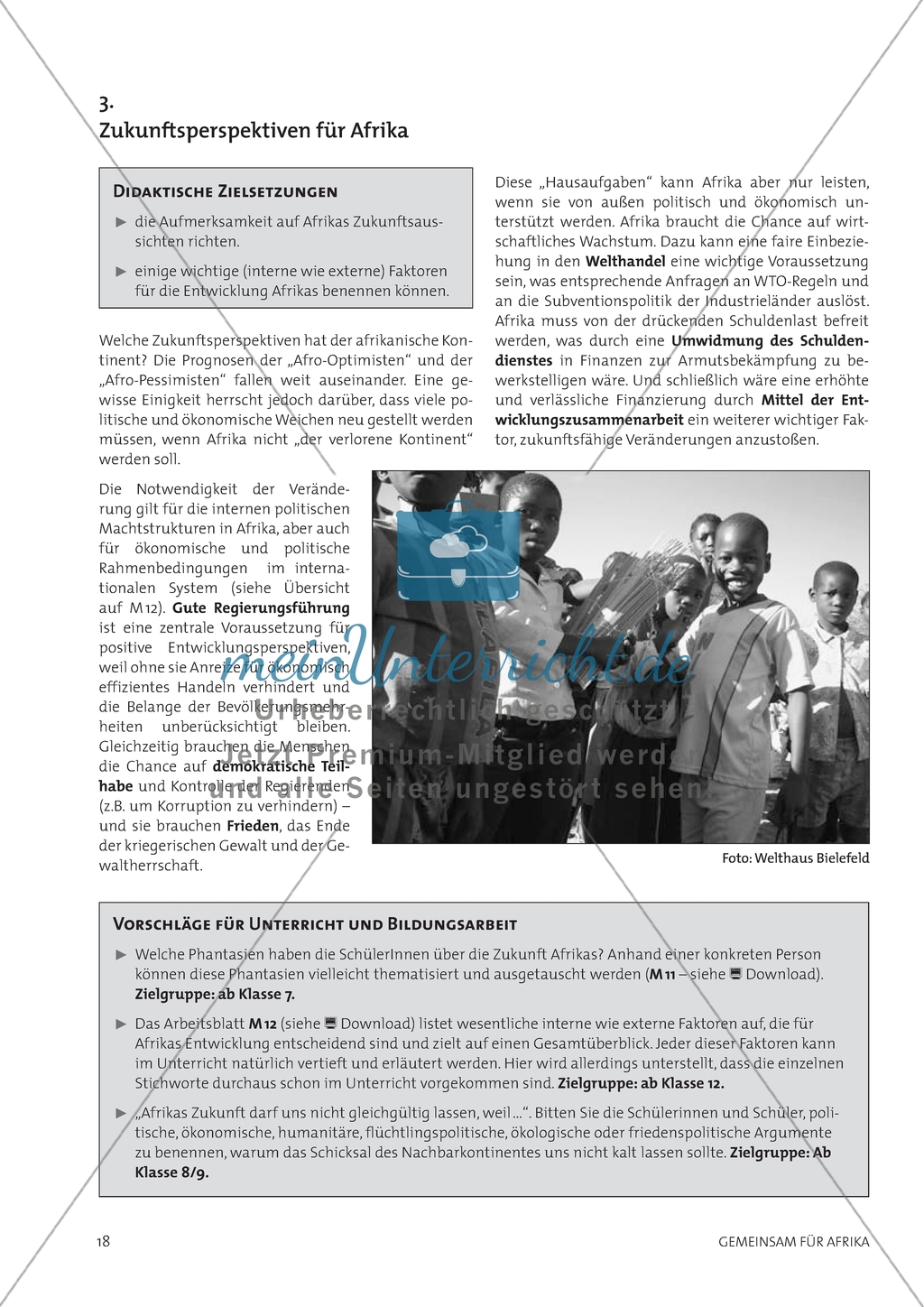 Zukunftsperspektiven für Afrika: Ideen für den Unterricht Preview 1