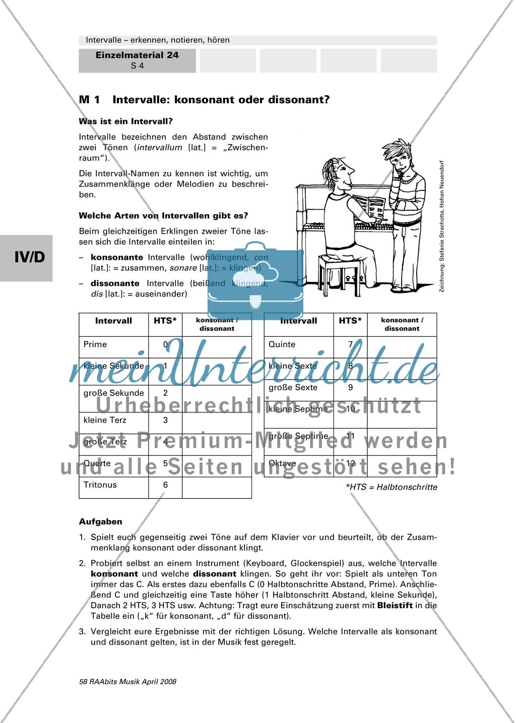 Intervalle: konsonant oder dissonant? Preview 1