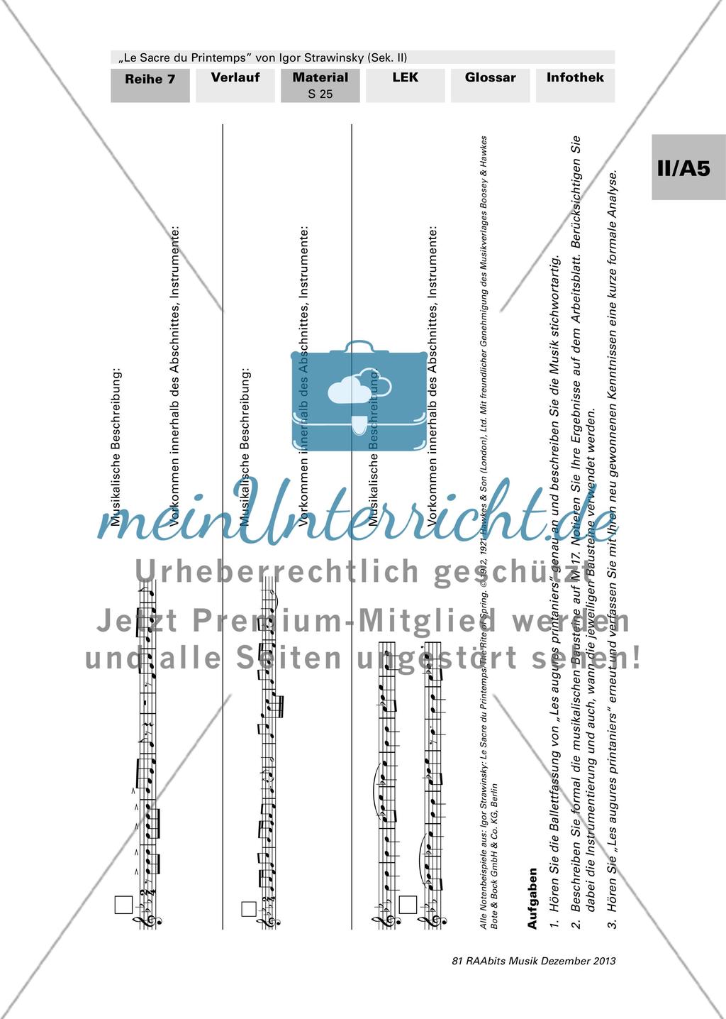 Strawinsky, der musikalische Monteur – das tonale und formale Schablonenprinzip am Beispiel von „Les augures printaniers“ (II) Preview 3