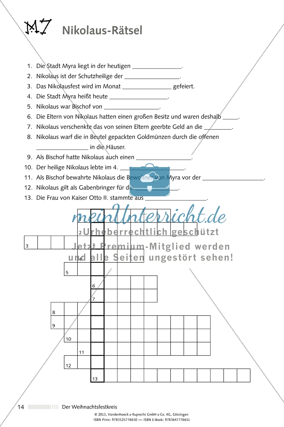 Der Weihnachtsfestkreis: Nikolaus. Arbeitsmaterial Preview 4