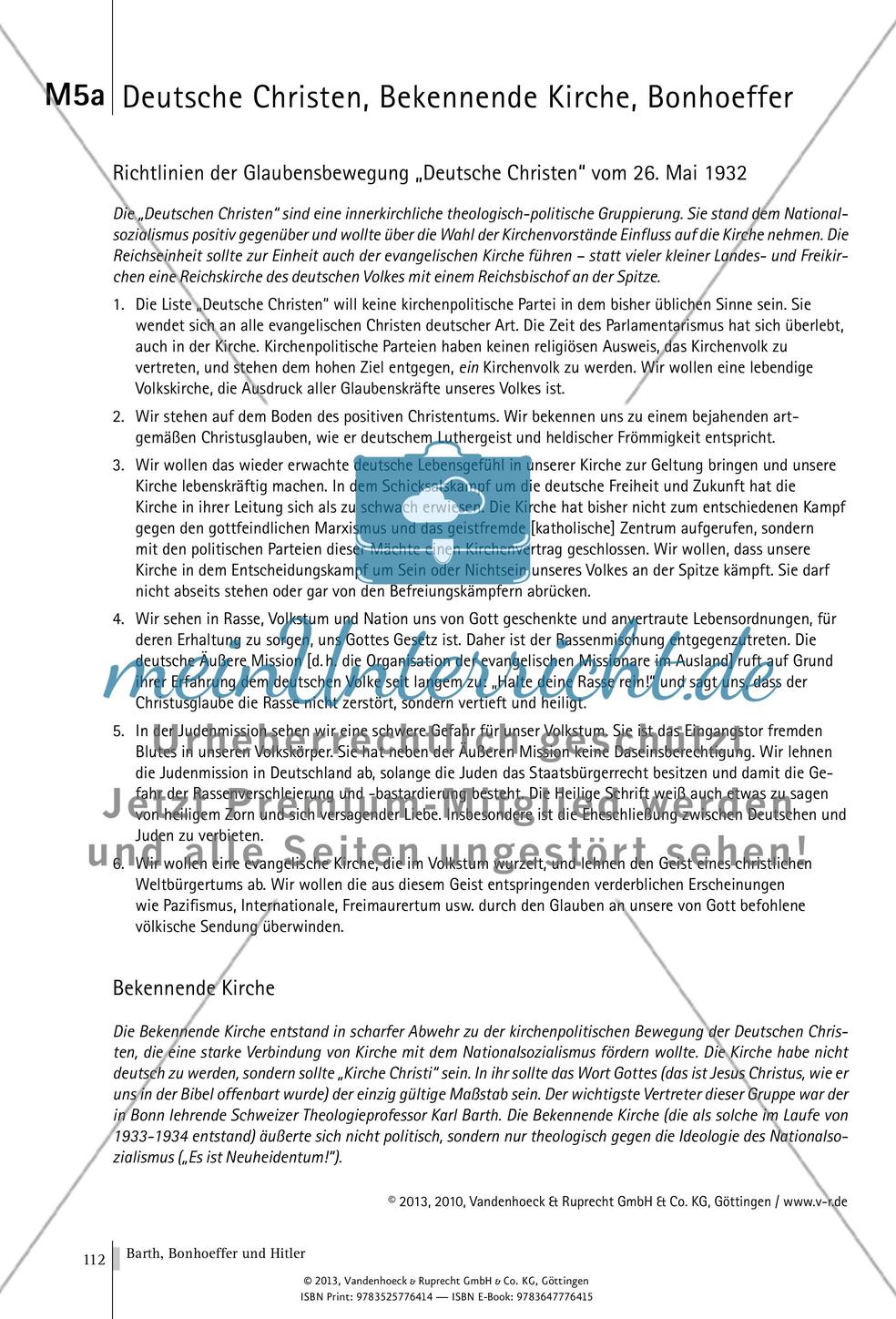 Barth, Bonhoeffer und Hitler: Die Grenzen kirchlichen Handelns im Nationalsozialismus Preview 13