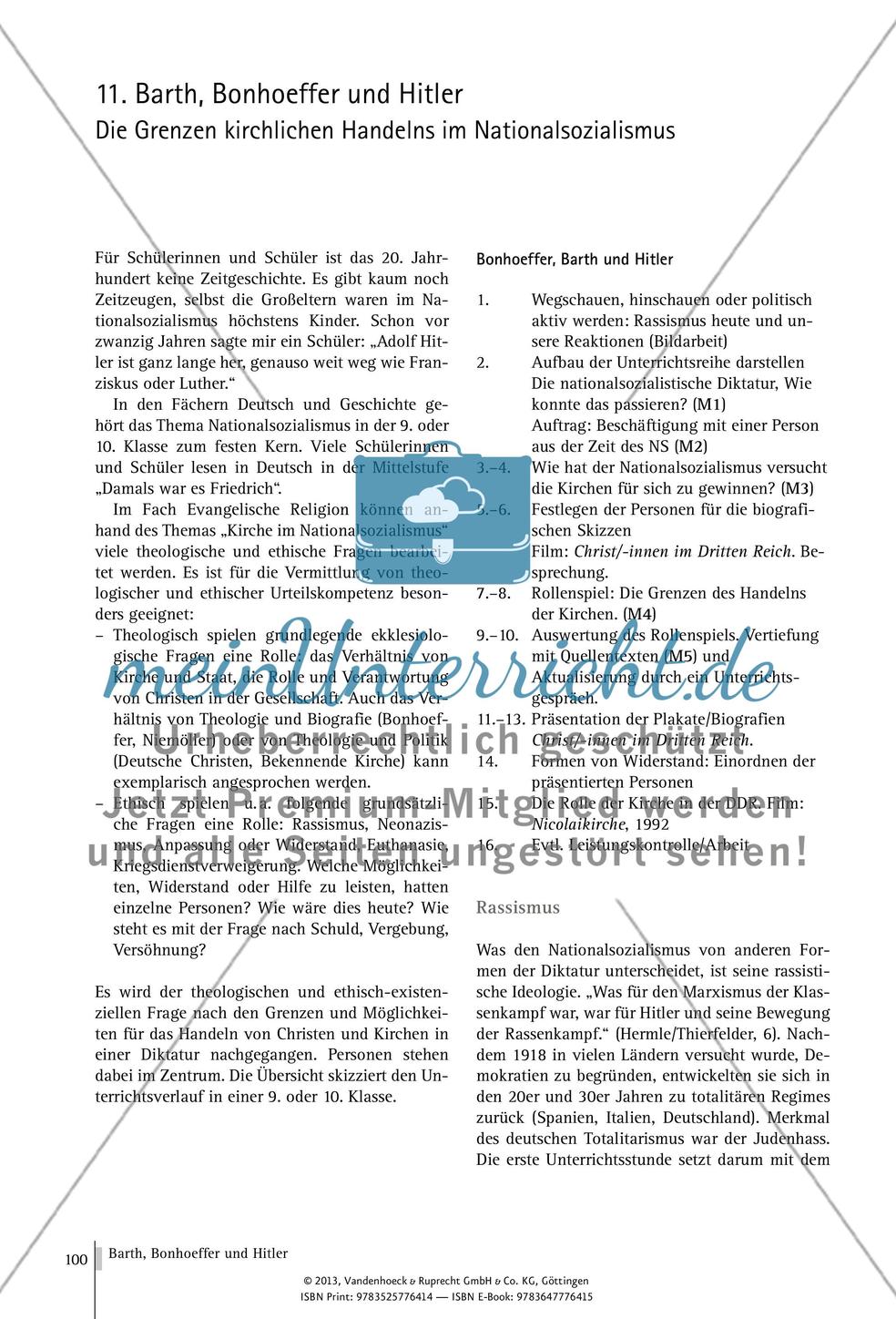 Barth, Bonhoeffer und Hitler: Die Grenzen kirchlichen Handelns im Nationalsozialismus Preview 1