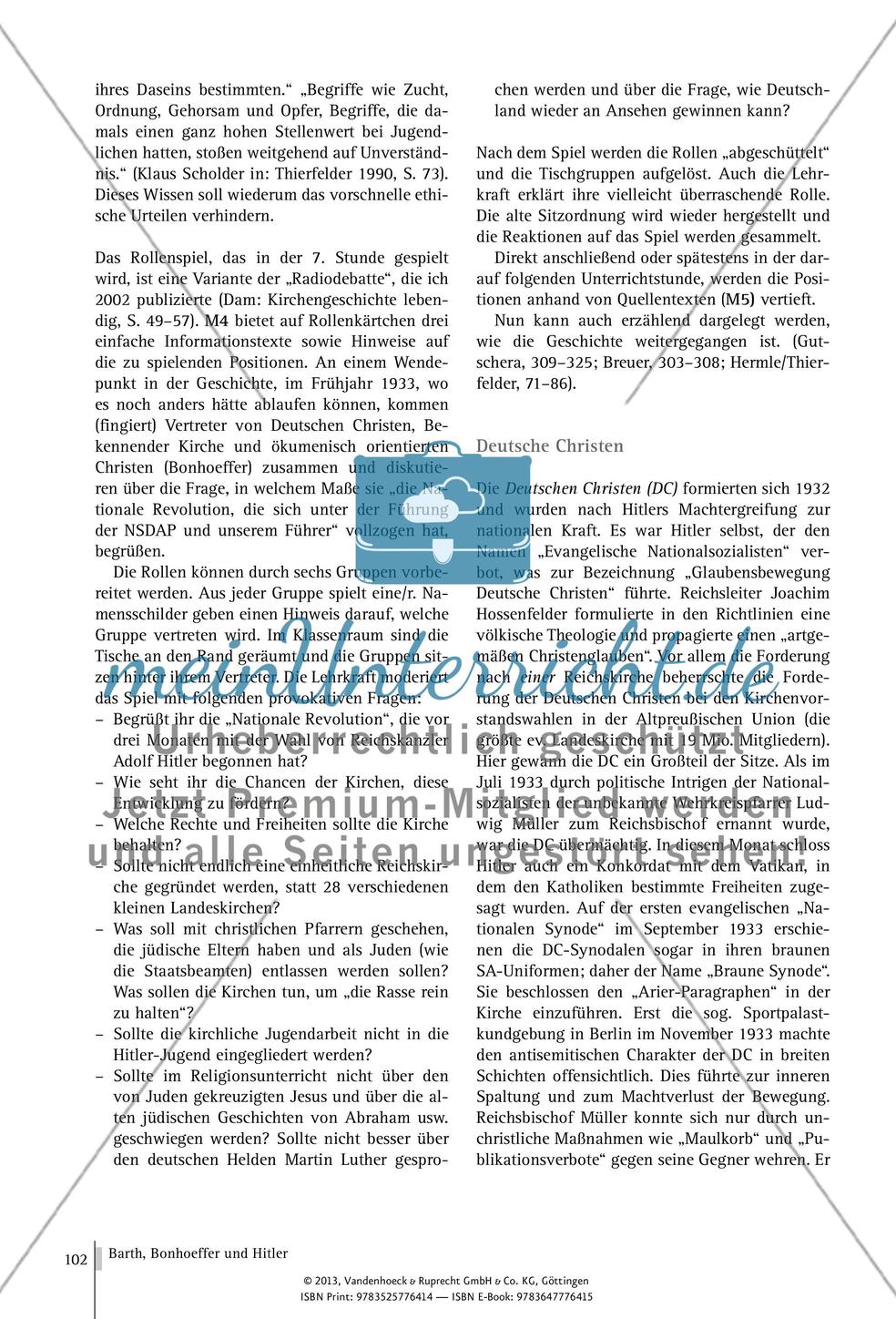 Barth, Bonhoeffer und Hitler: Die Grenzen kirchlichen Handelns im Nationalsozialismus Preview 3