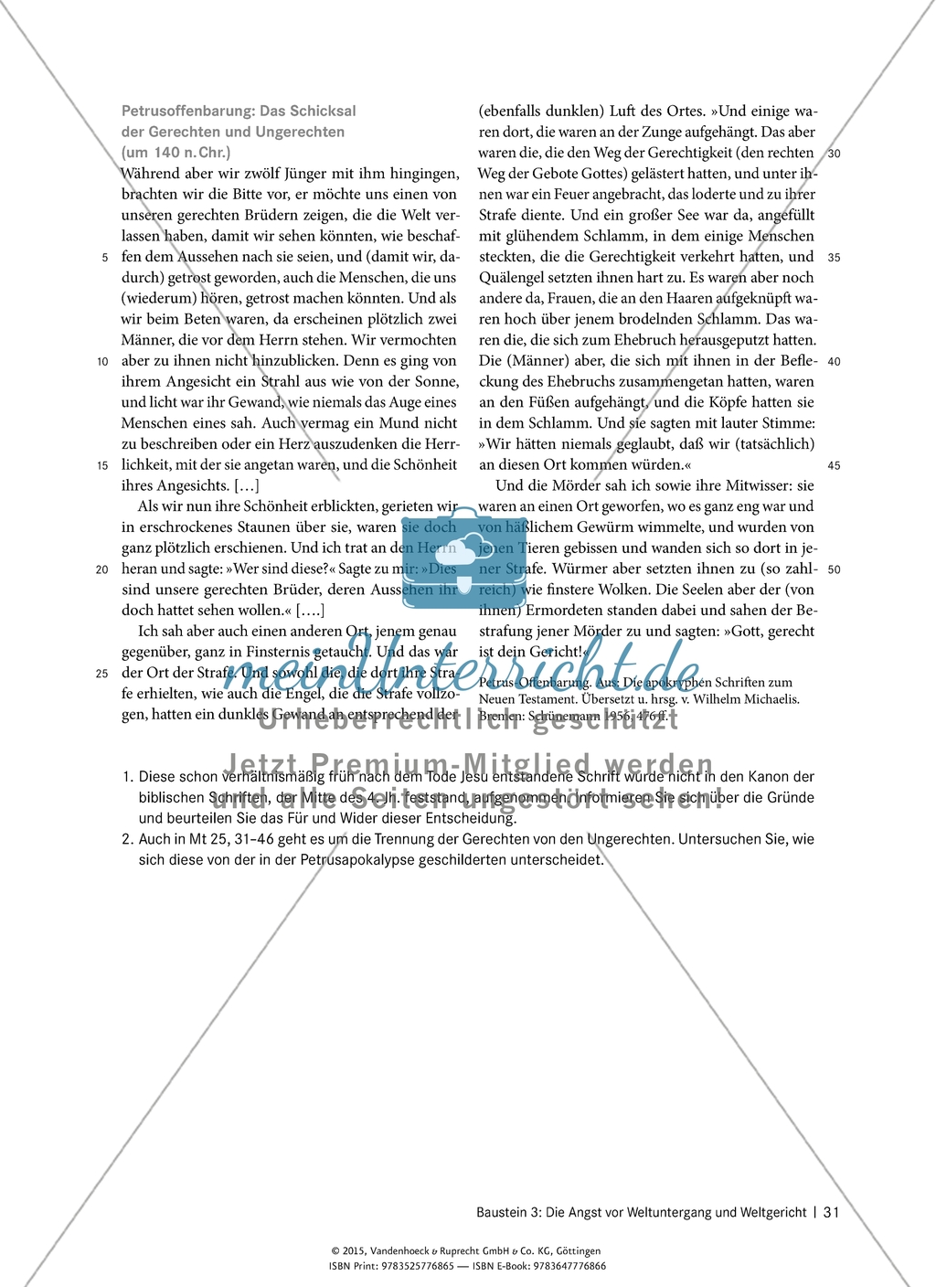 Die Angst vor Weltuntergang und Weltgericht - Die apokalyptische Erwartung: Weltgericht im Judentum und Christentum Preview 4
