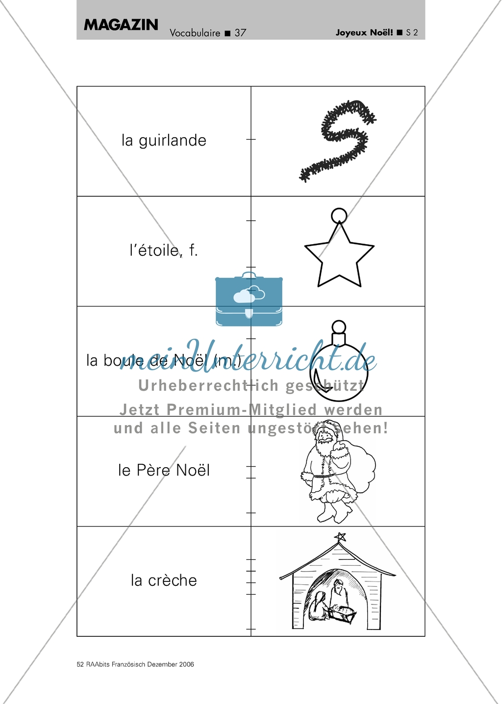 Joyeux Noel - Memorykarten mit Vokabeln und Bildern zum Thema Weihnachten Preview 2