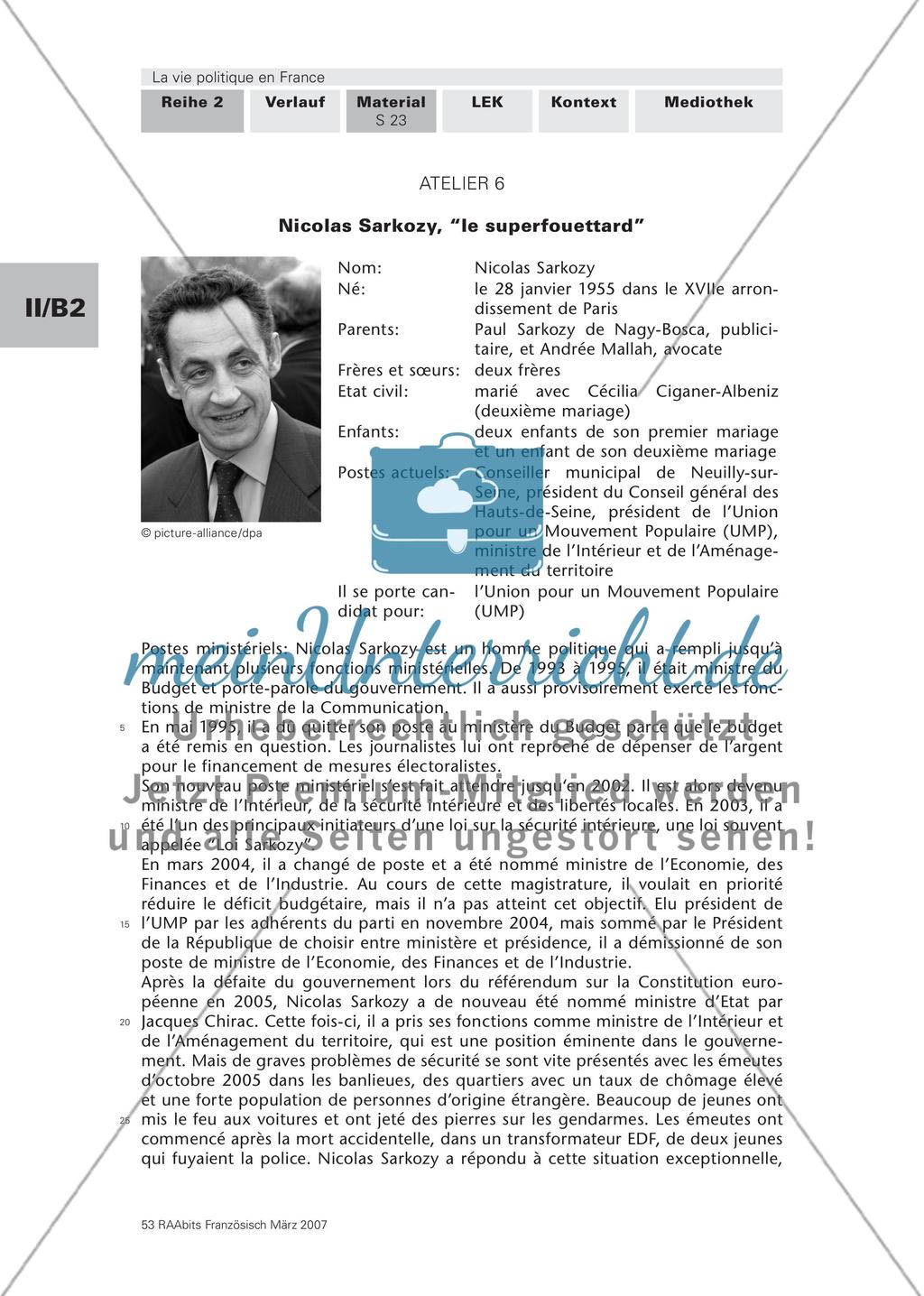 La vie politique en France. Ein landeskundlicher Lernzirkel für die 12. und 13. Jahrgangsstufe Preview 28