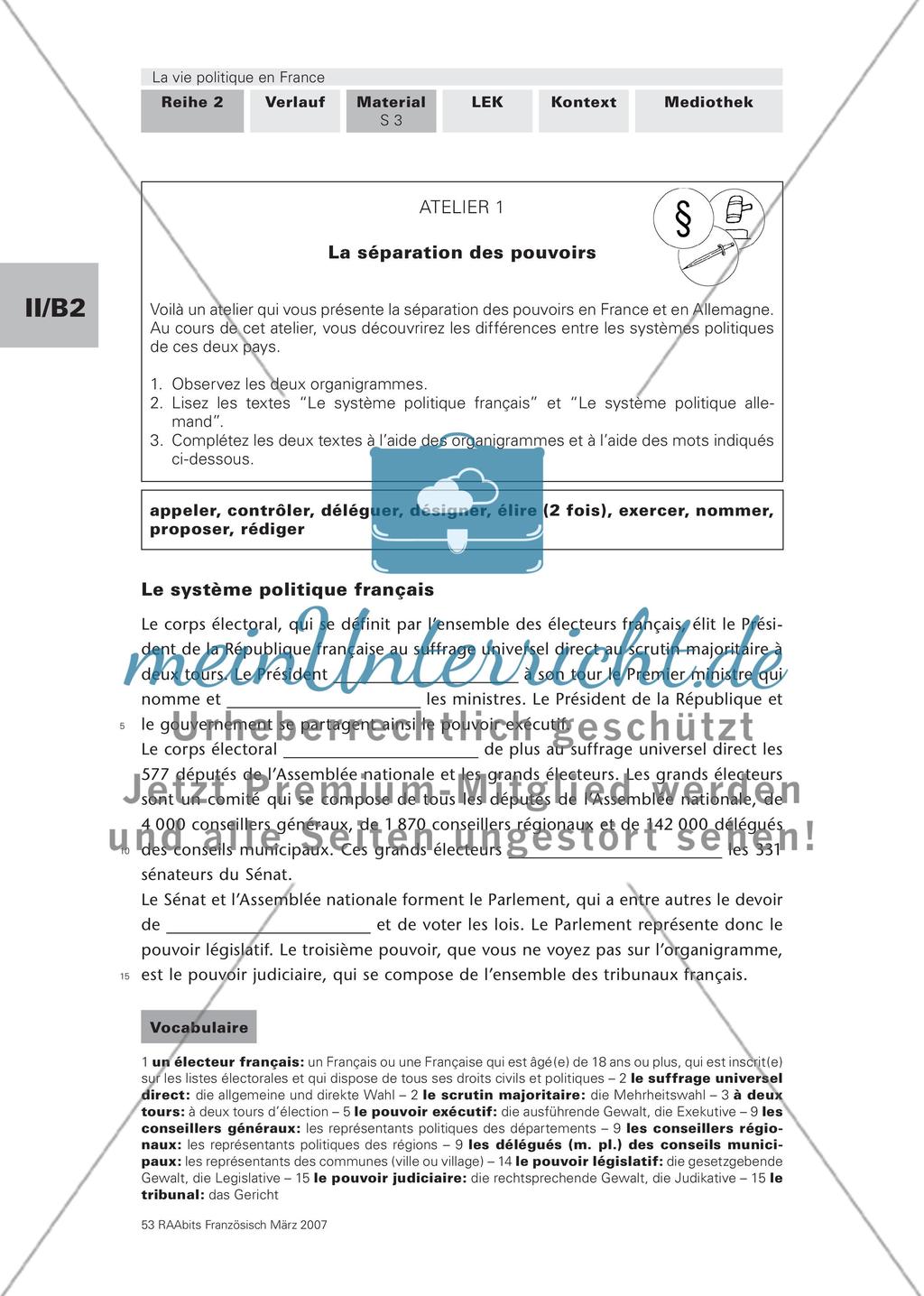 La vie politique en France. Ein landeskundlicher Lernzirkel für die 12. und 13. Jahrgangsstufe Preview 8