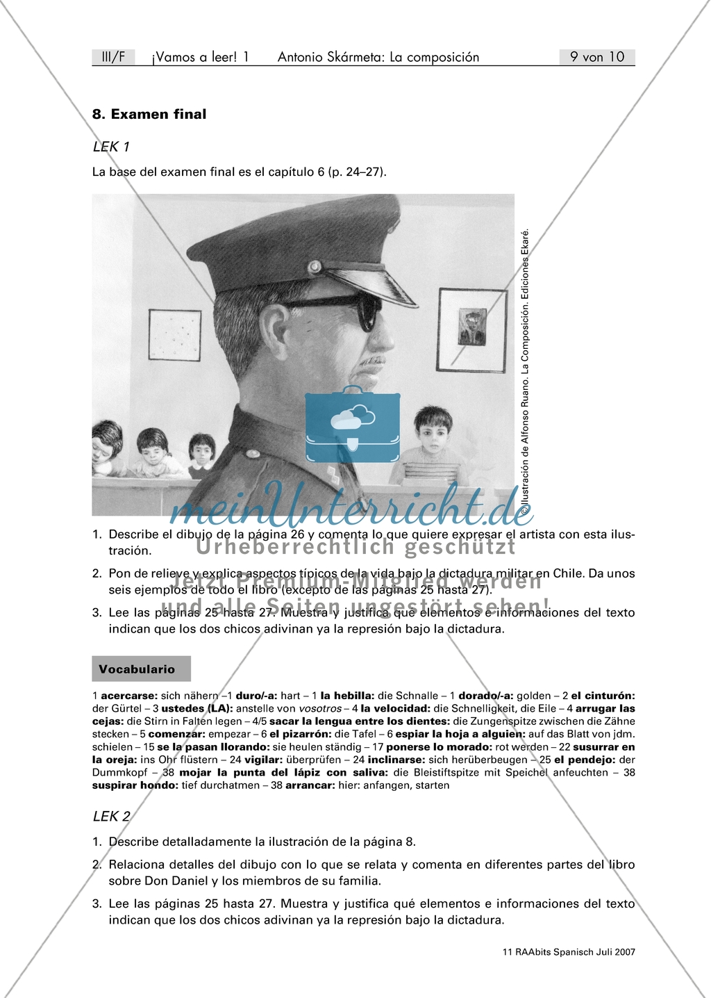 Lektüre von Antonio Skármeta