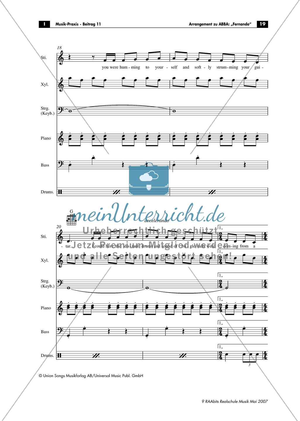 ABBA: Fernando. Band-Arrangement Preview 4
