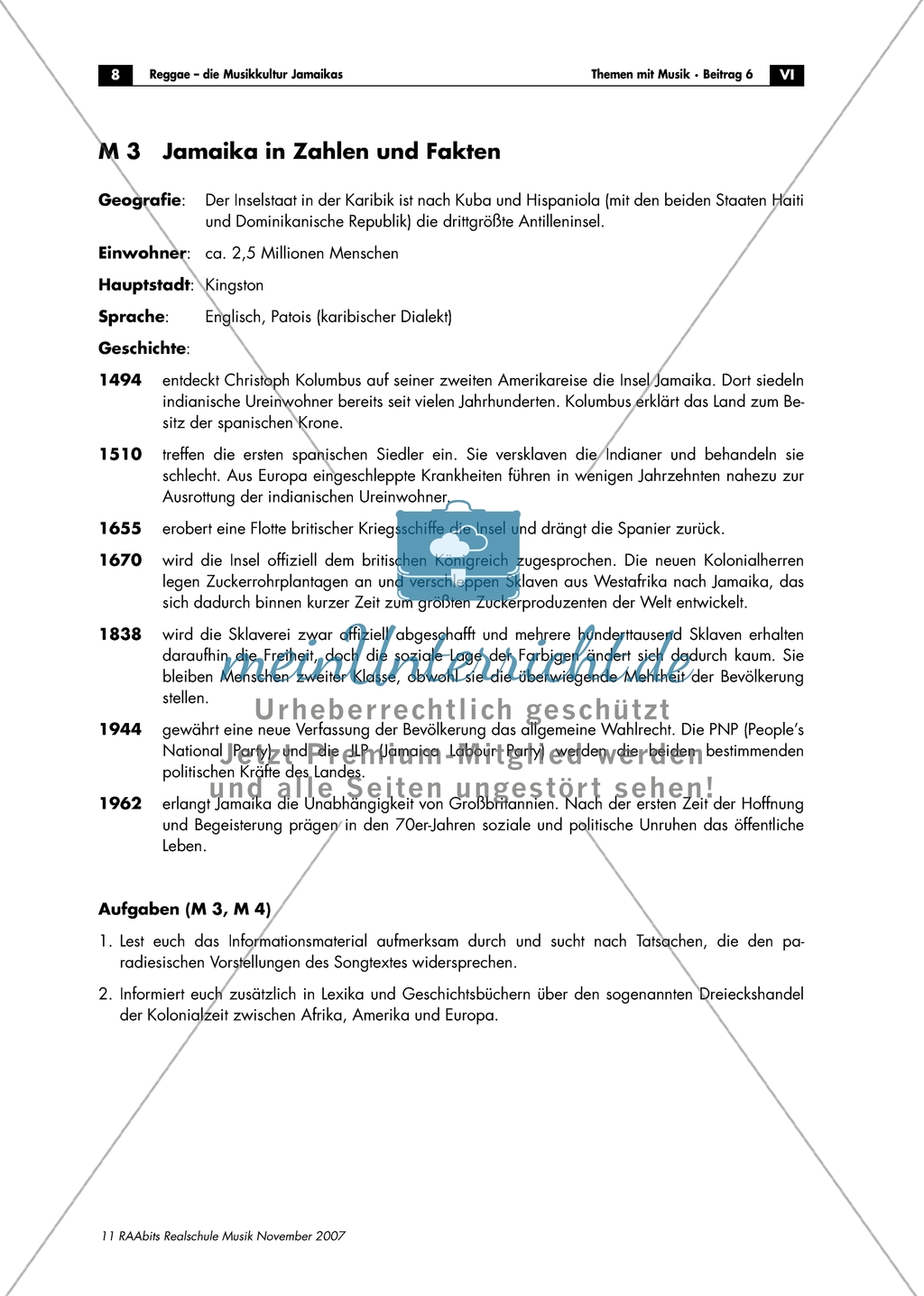 Die Insel Jamaika und ihre verschiedenen Facetten: Arbeitsmaterial mit Erläuterungen Preview 3