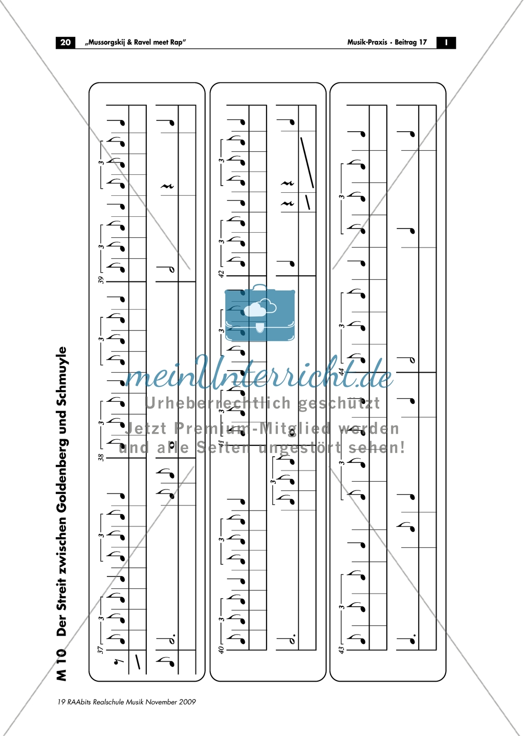 Streit zwischen Goldenberg und Schmuyle - Arbeitsblätter mit Aufgaben und didaktischen Hinweisen zur Notation des Gespräches. Preview 1
