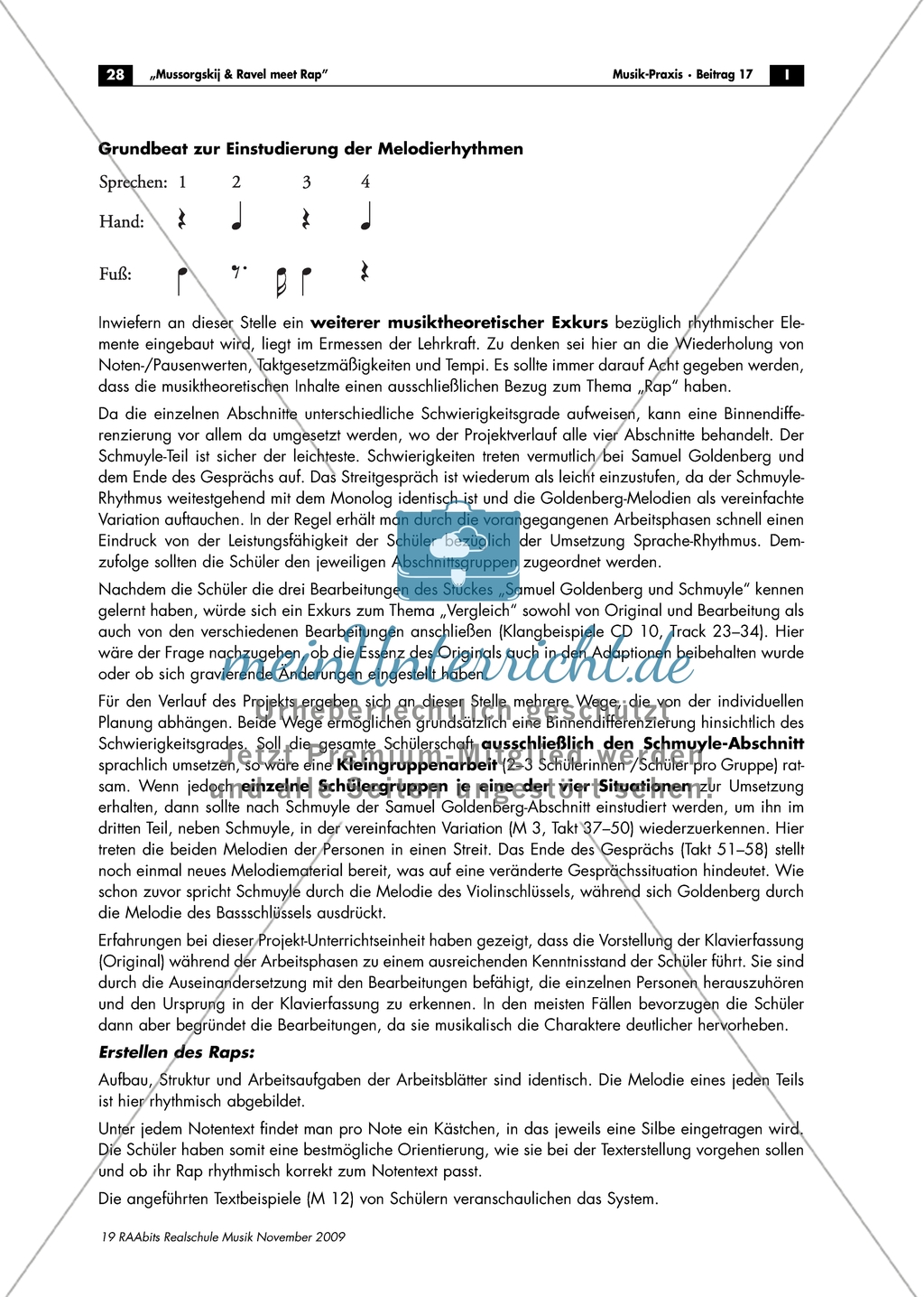Streit zwischen Goldenberg und Schmuyle - Arbeitsblätter mit Aufgaben und didaktischen Hinweisen zur Notation des Gespräches. Preview 4