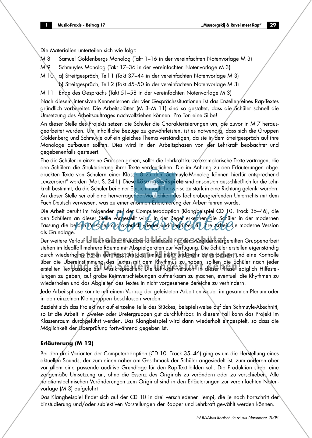 Streit zwischen Goldenberg und Schmuyle - Arbeitsblätter mit Aufgaben und didaktischen Hinweisen zur Notation des Gespräches. Preview 5