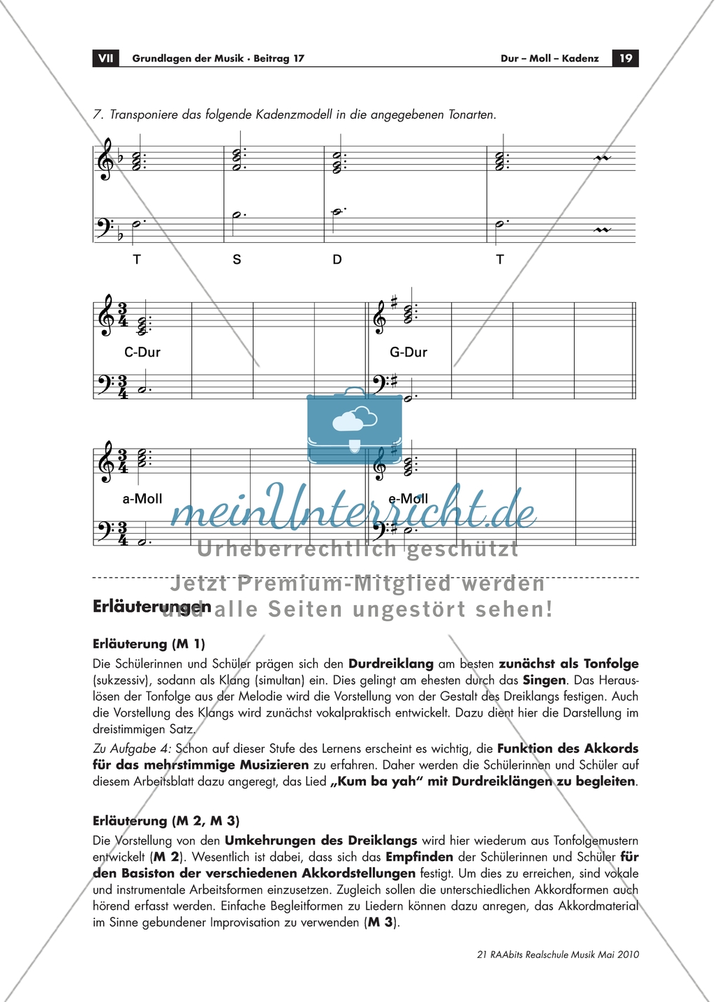 Lernerfolgskontrolle zu Akkorden: Arbeitsmaterial mit Erläuterungen Preview 2