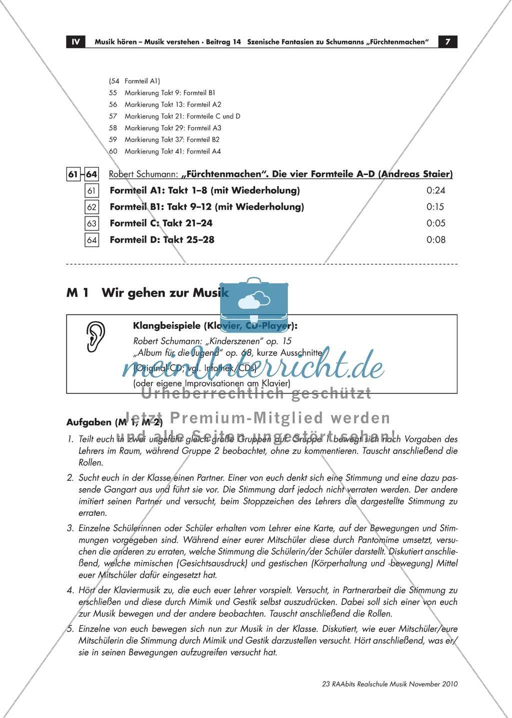 Wir gehen zur Musik: Arbeitsmaterial mit Erläuterungen Preview 1