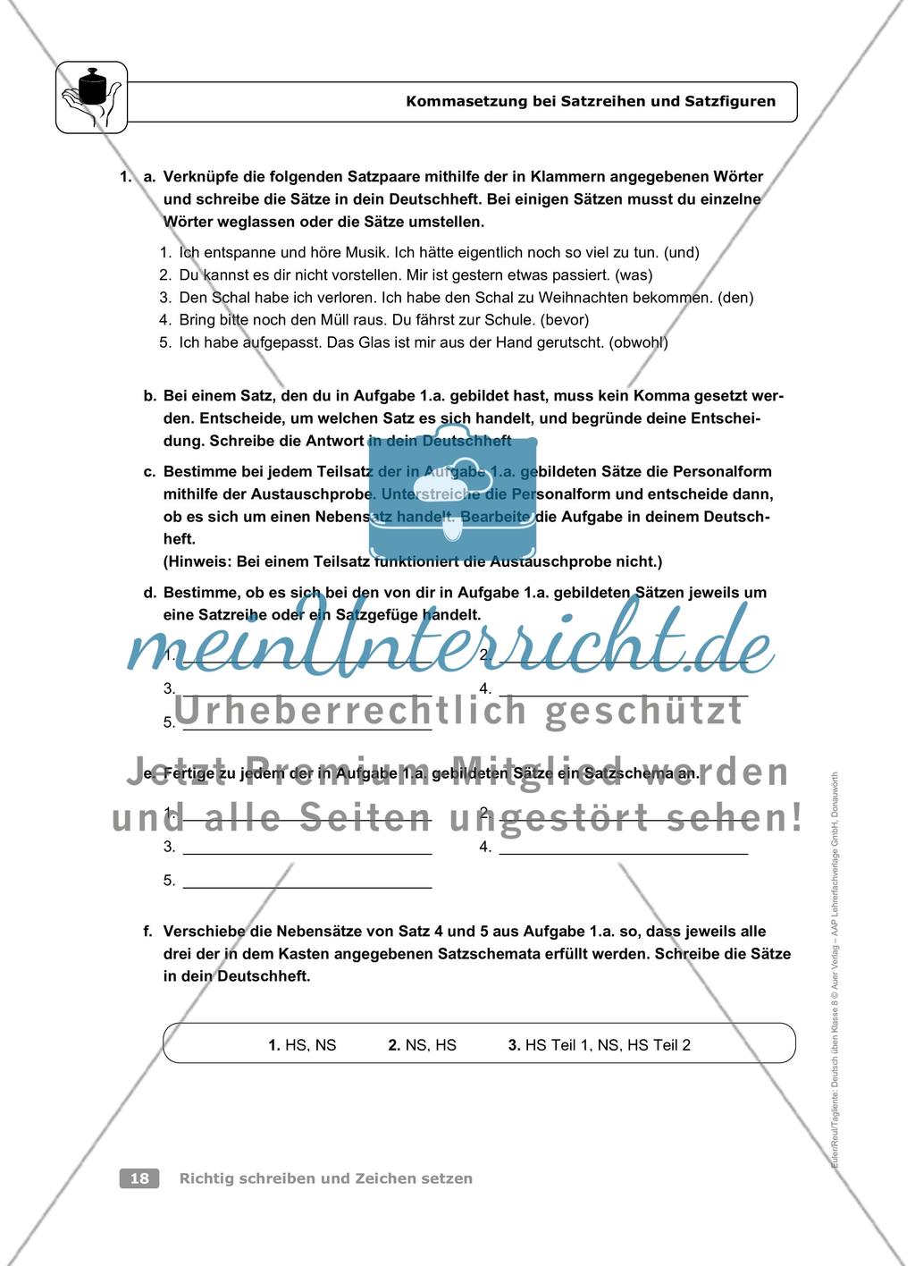 Kommasetzung bei Satzreihen und Satzgefügen Preview 3