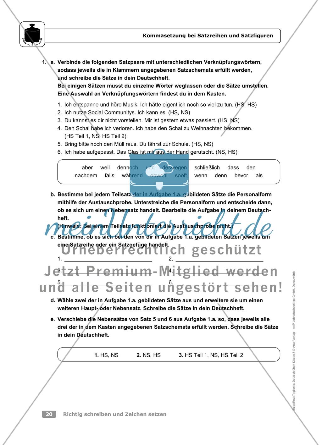 Kommasetzung bei Satzreihen und Satzgefügen Preview 5
