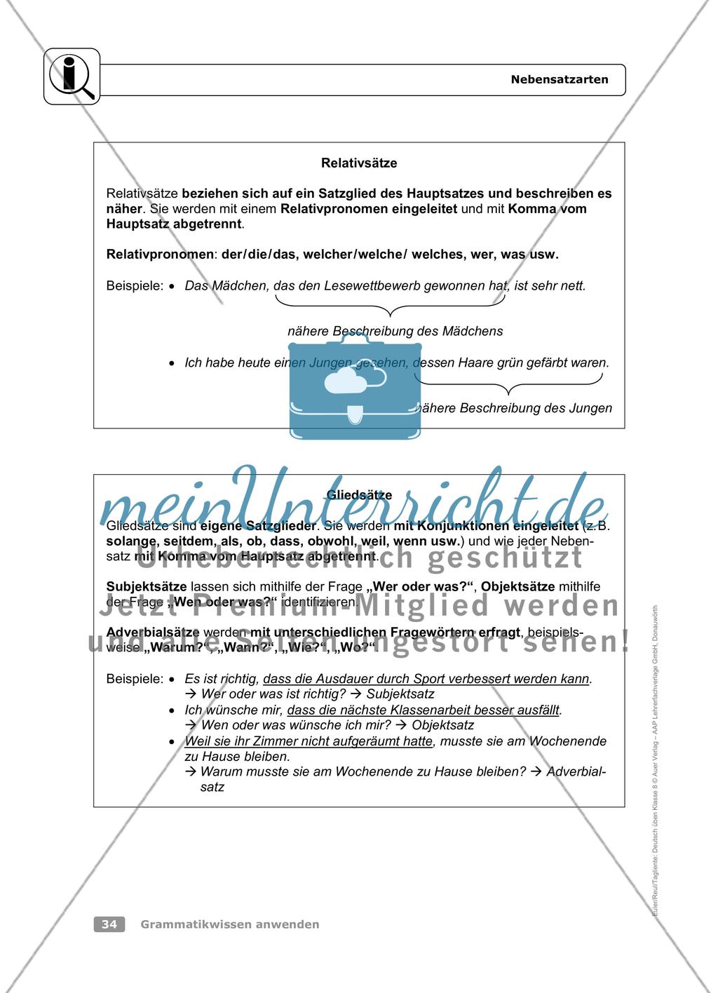 Nebensatzarten Preview 1