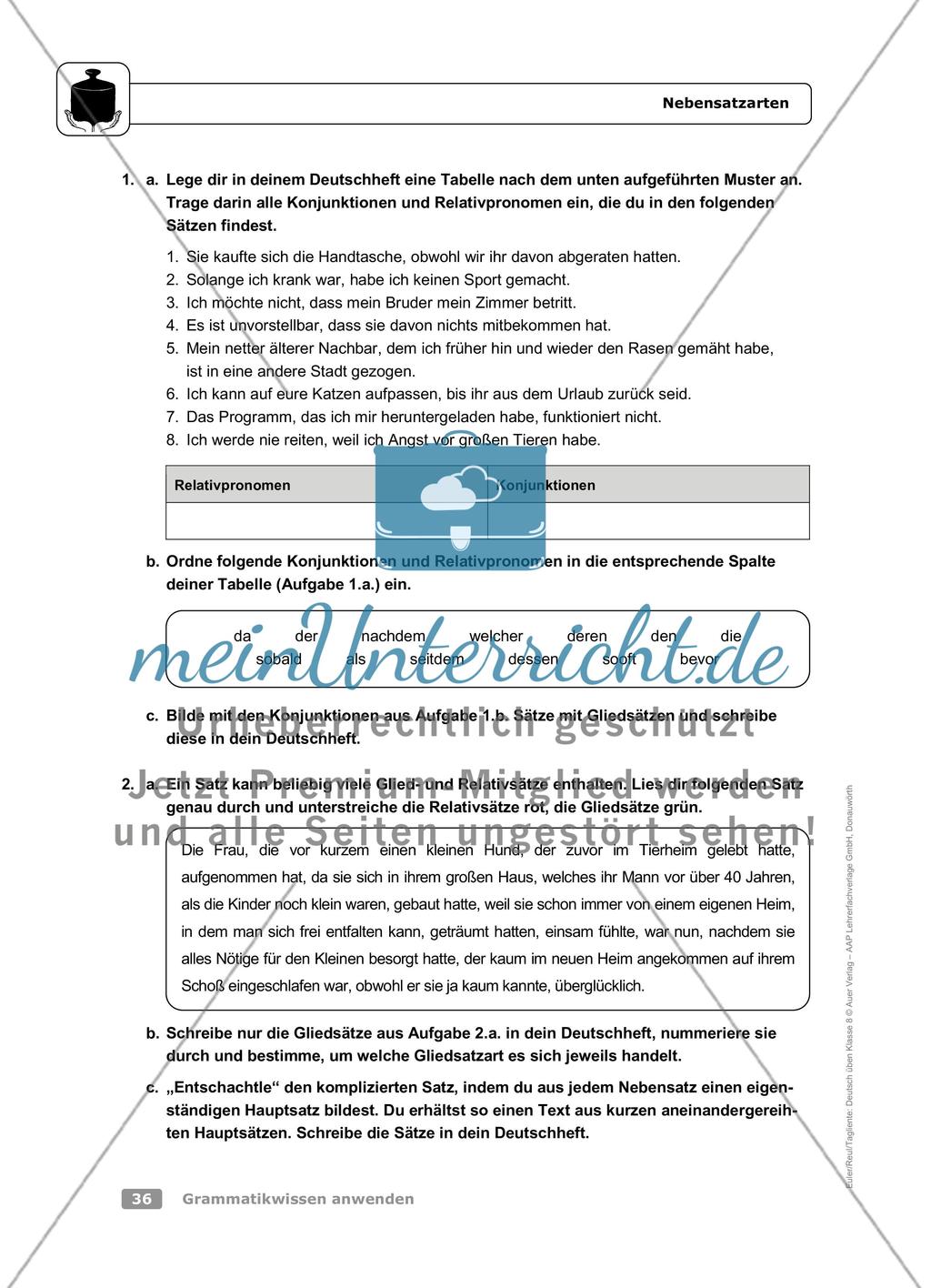 Nebensatzarten Preview 3