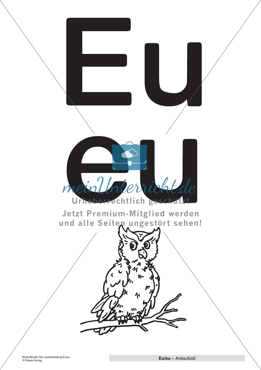 Die Lautverbindung Eu/eu: Anlautbild mit Legebild Preview 2