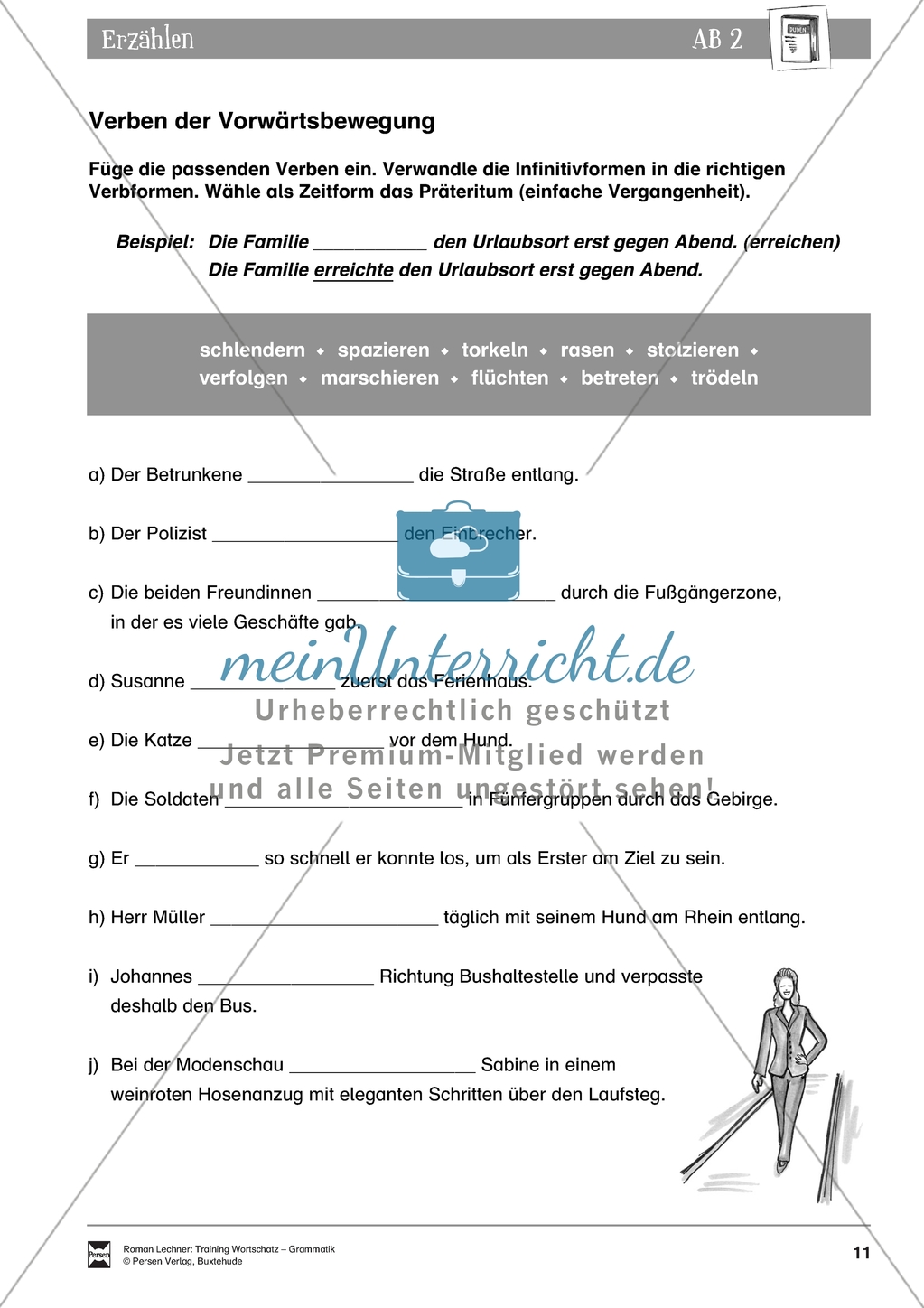 Sprachlicher Ausdruck beim Erzählen: Verben der Vorwärtsbewegung Preview 2