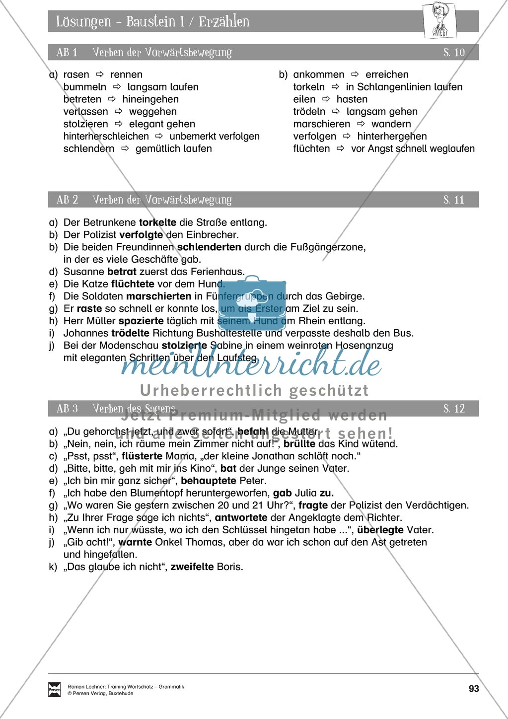 Sprachlicher Ausdruck beim Erzählen: Verben der Vorwärtsbewegung Preview 3