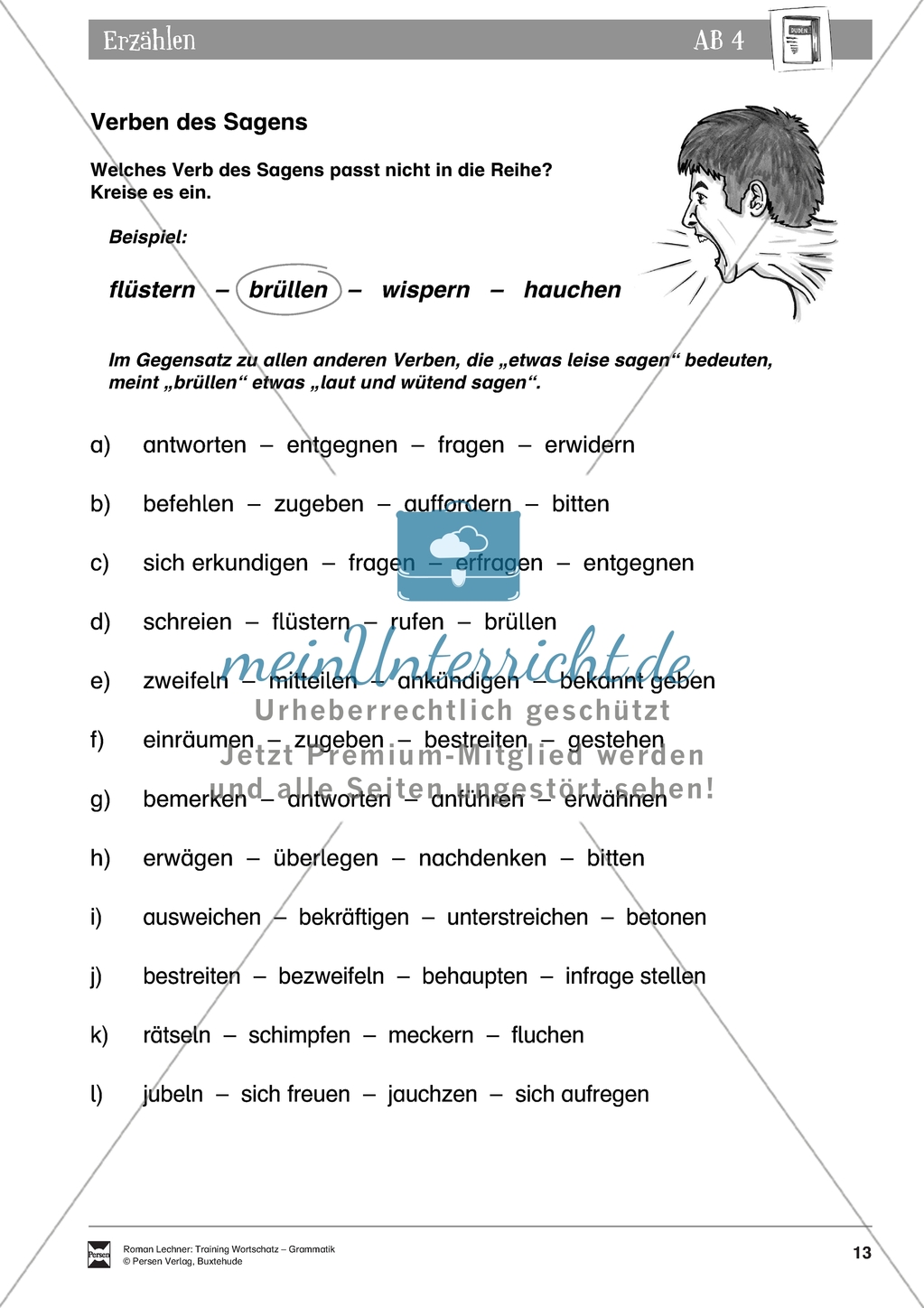 Sprachlicher Ausdruck beim Erzählen: Verben des Sagens Preview 2